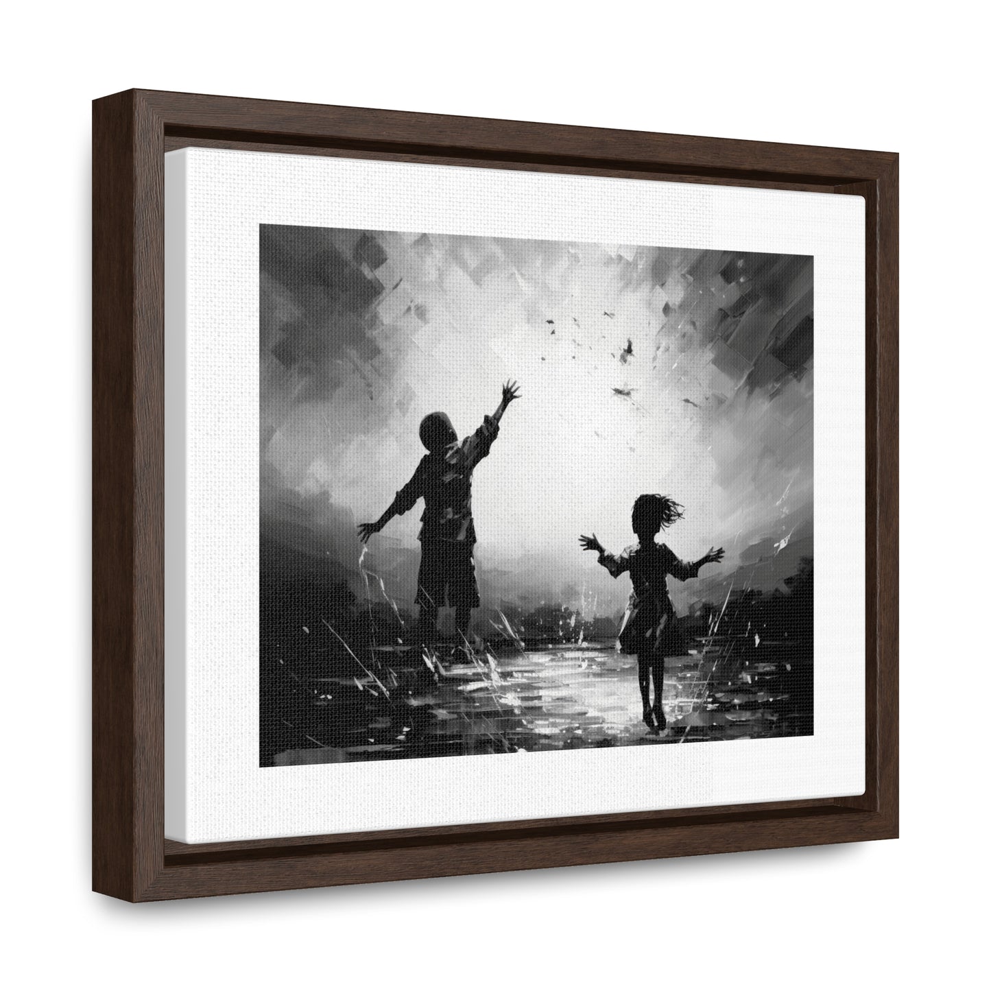 Playing with Light - Framed Canvas b&w Wall Art
