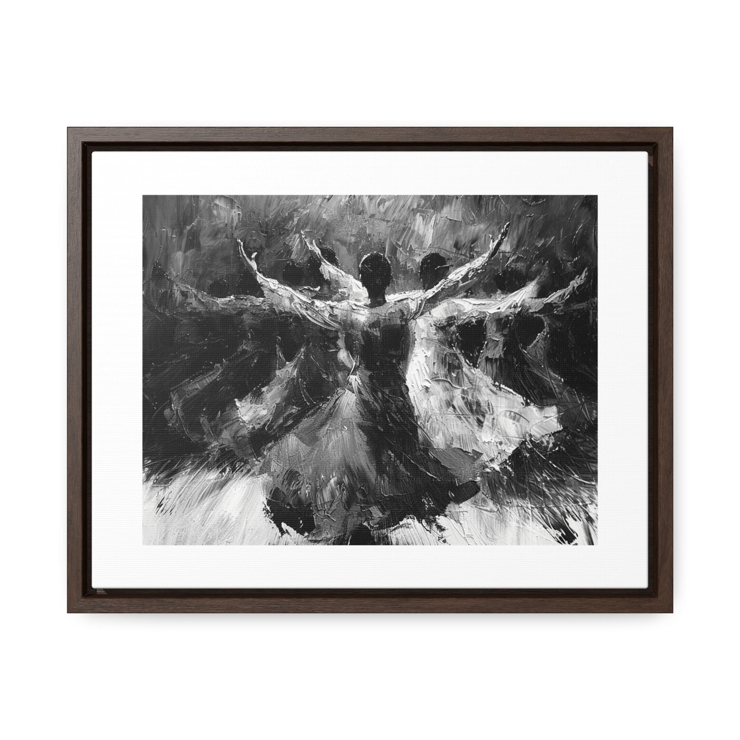 Hearts Wide and Lifted - Framed Canvas b&w Wall Art