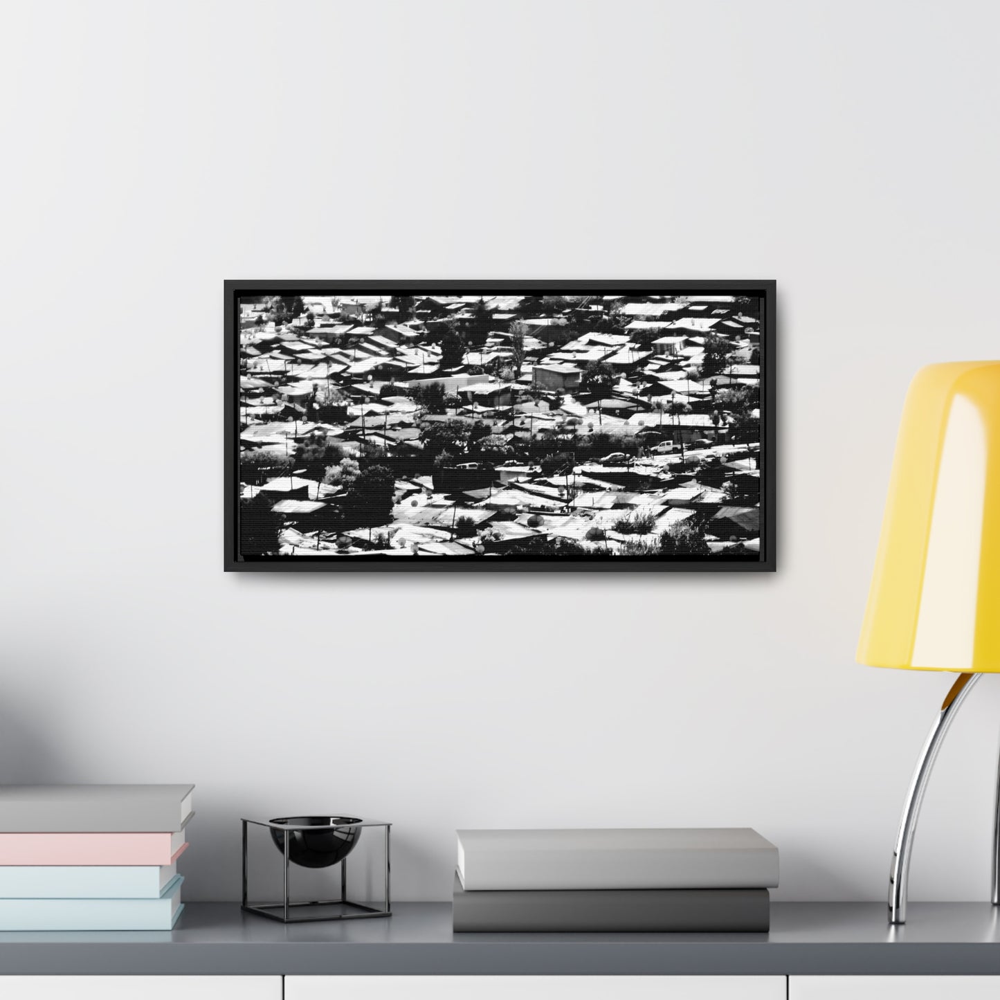 The Hood: a Mercato Mosaic - Framed Canvas b&w Photography