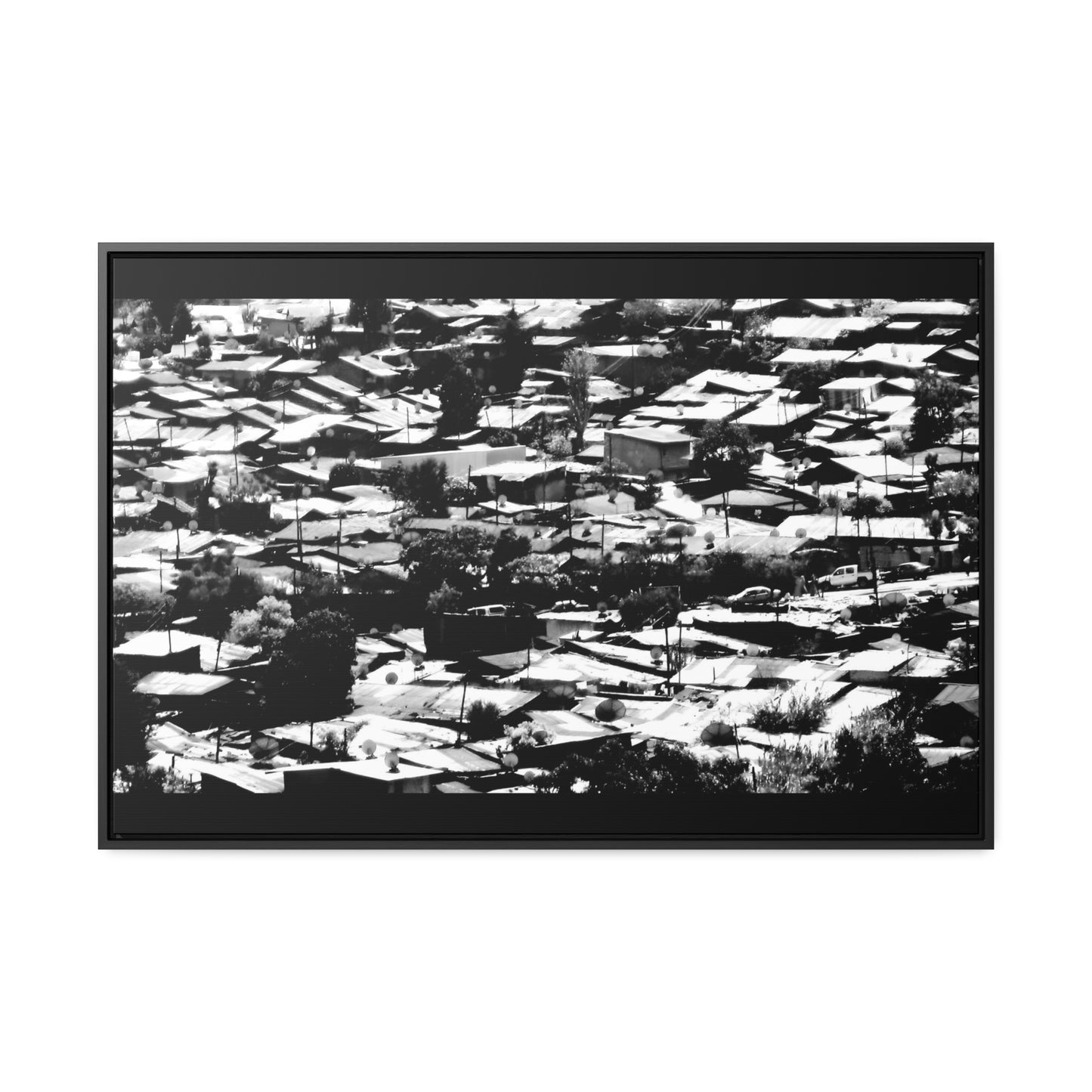 The Hood: a Mercato Mosaic - Framed Canvas b&w Photography