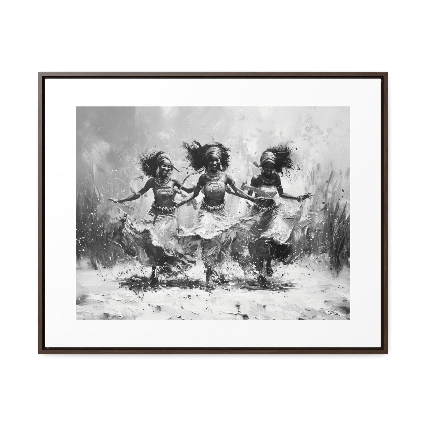 Windswept Rhythm - Framed Canvas b&w Wall Art