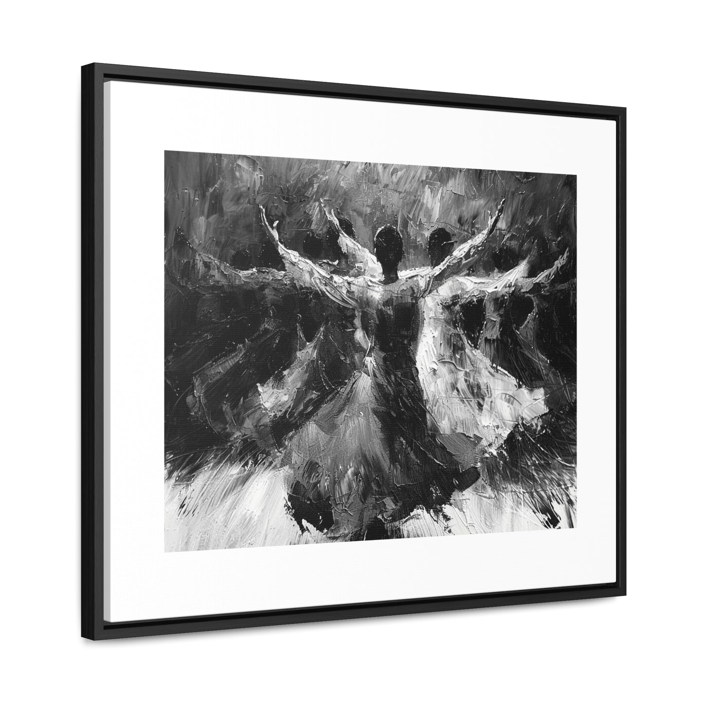 Hearts Wide and Lifted - Framed Canvas b&w Wall Art