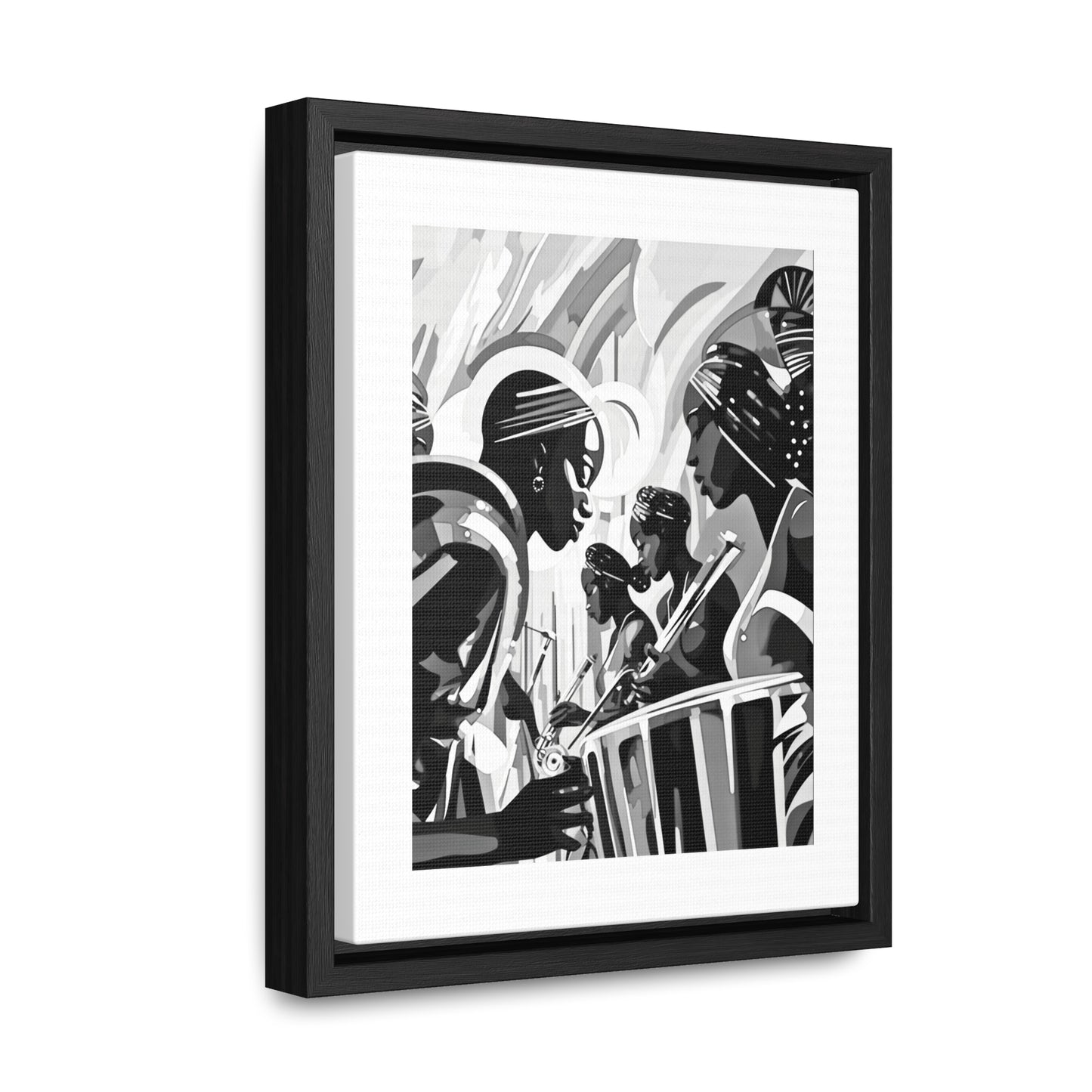 Street Pulse - Framed Canvas b&w Wall Art