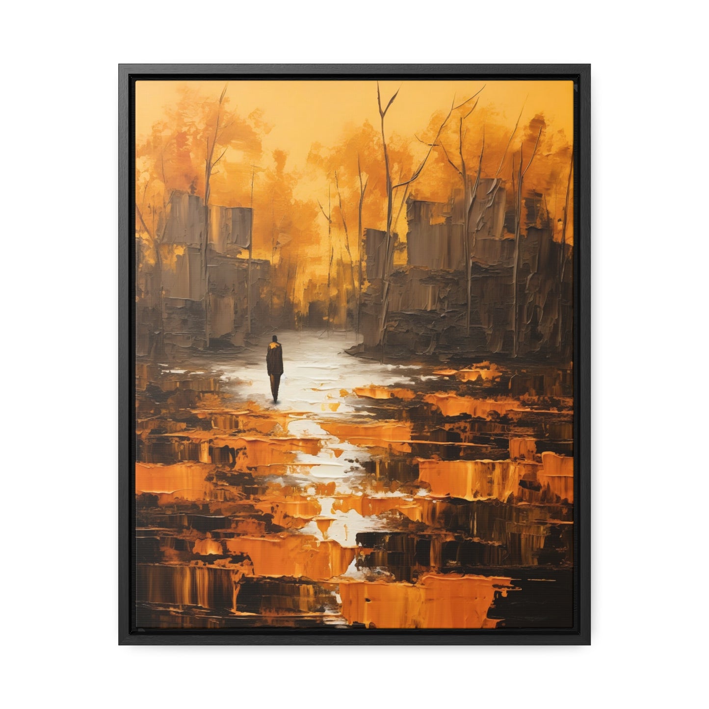 Solitude's Wisdom - Framed Canvas Wall Art