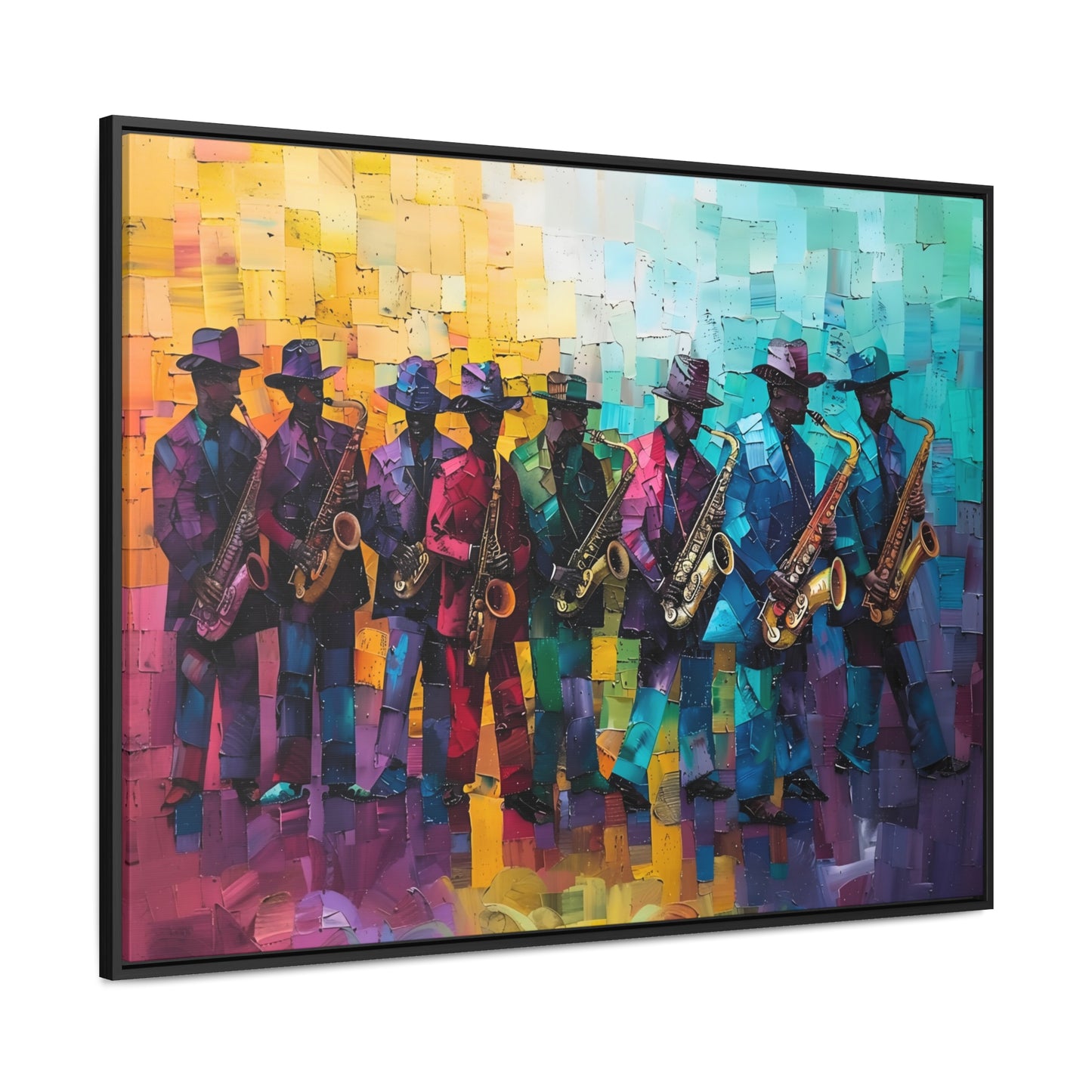 Sax Clan Harmony - Framed Canvas Wall Art