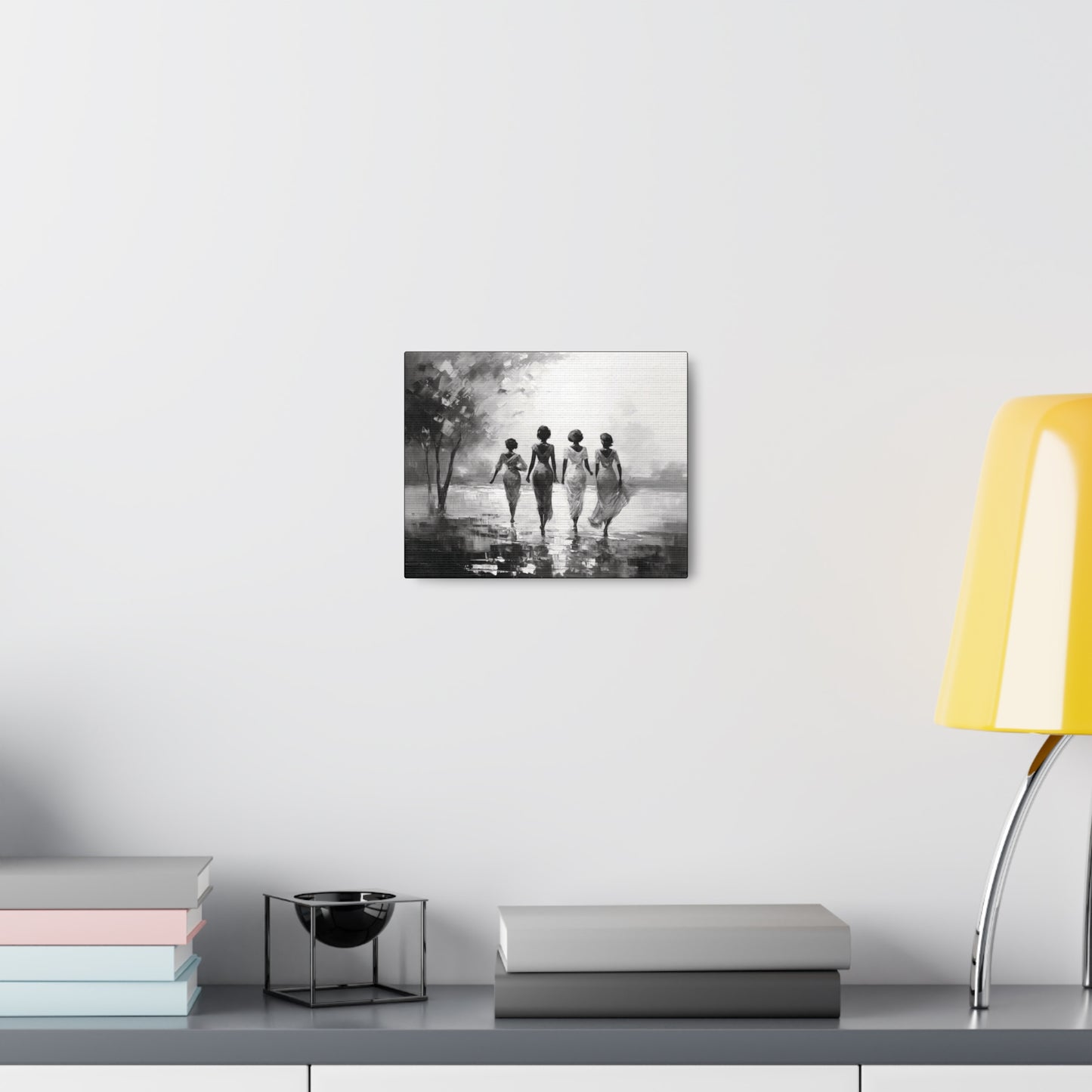 Sunlit Stroll - Canvas b&w Wall Art