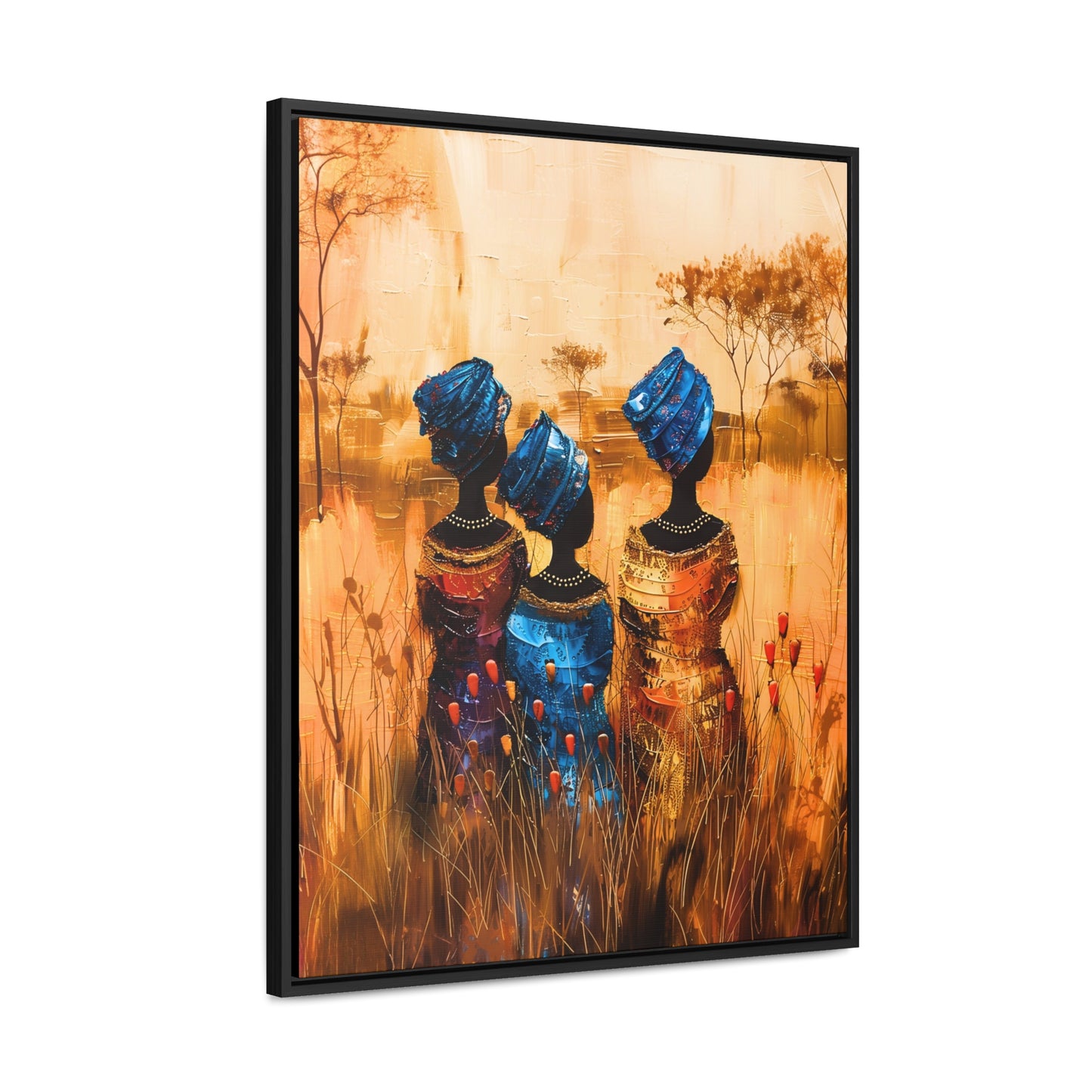 Sisters of the Savannah - Framed Canvas Wall Art
