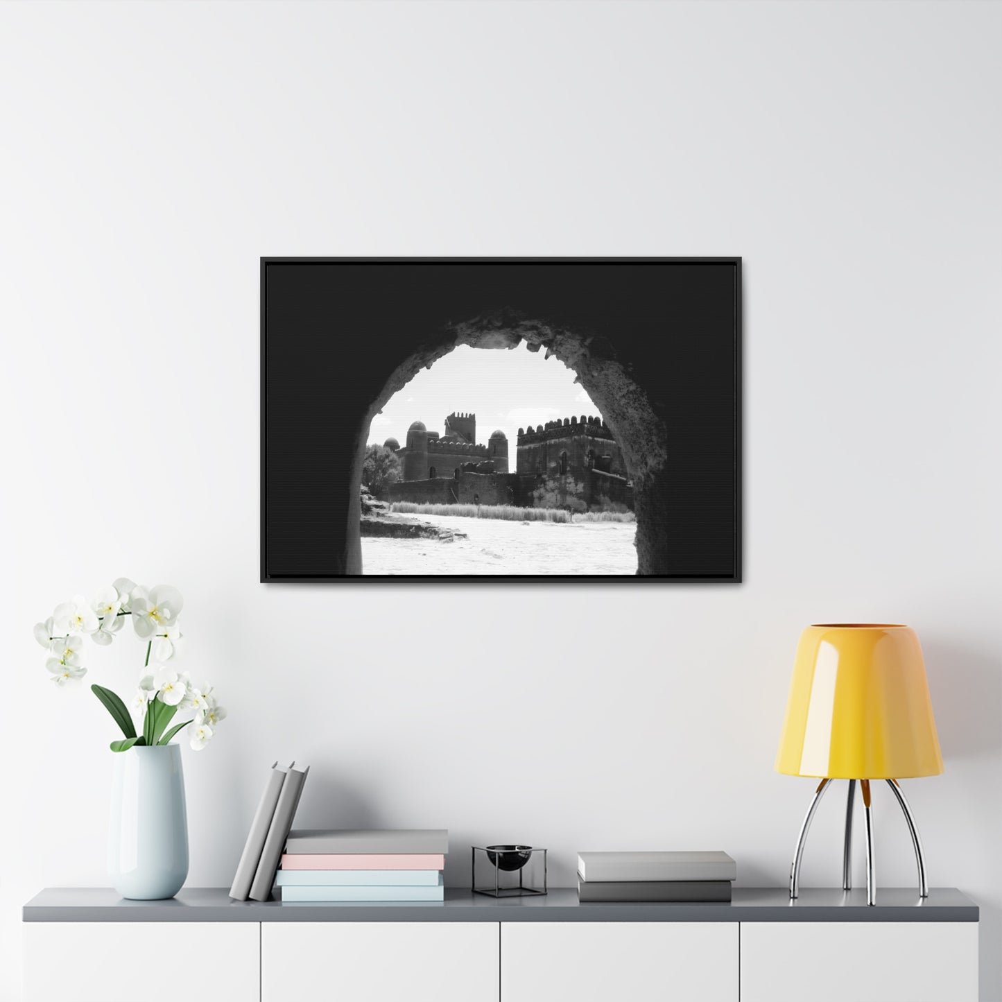 Through the Lion's Jaws - Framed Canvas Photography b&w