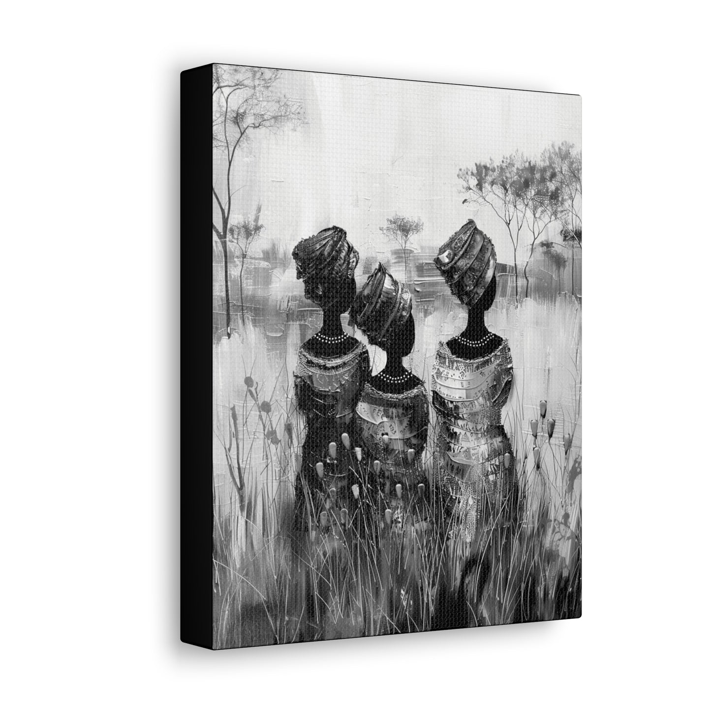 Sisters of the Savannah - Canvas b&w Wall Art