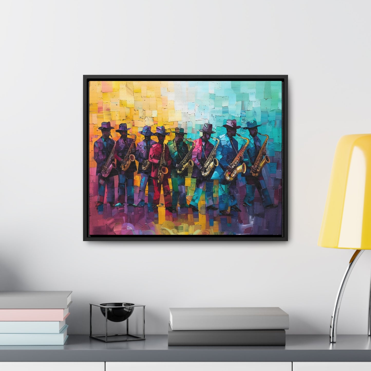 Sax Clan Harmony - Framed Canvas Wall Art