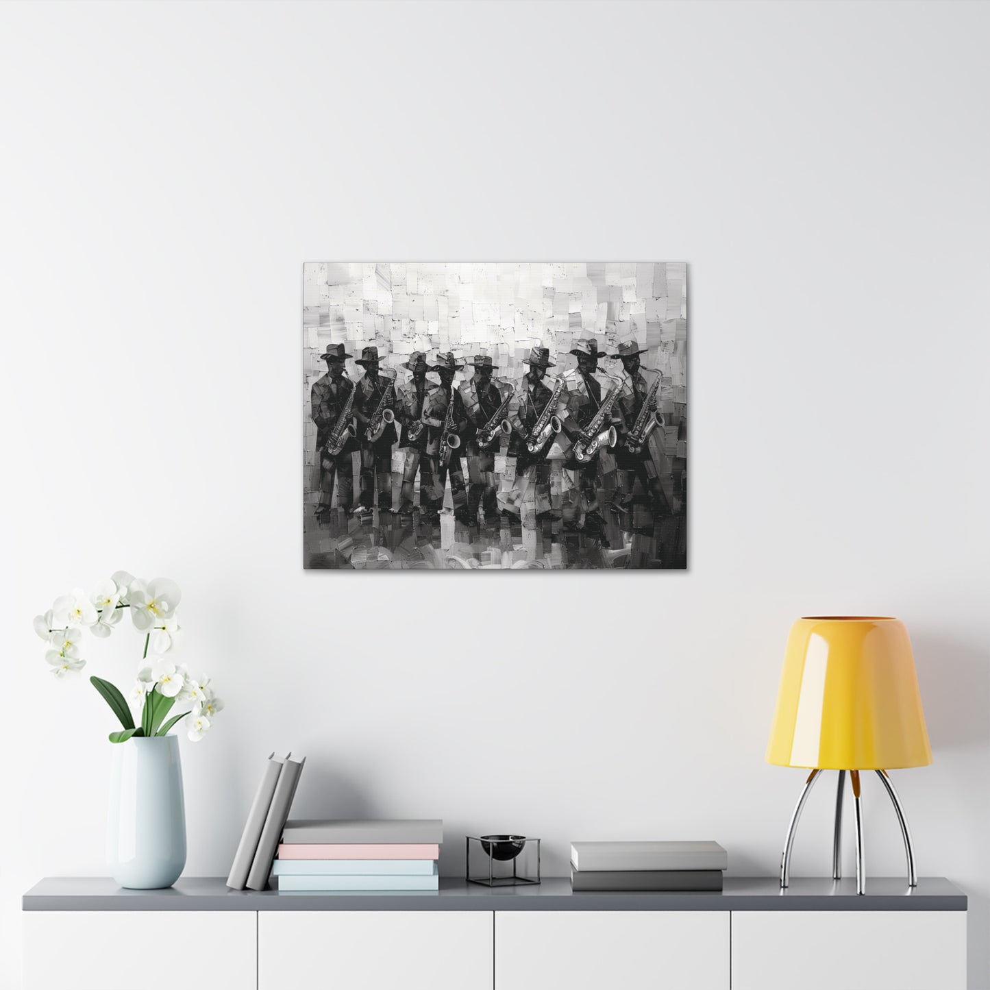 Sax Clan Harmony - Canvas b&w Wall Art
