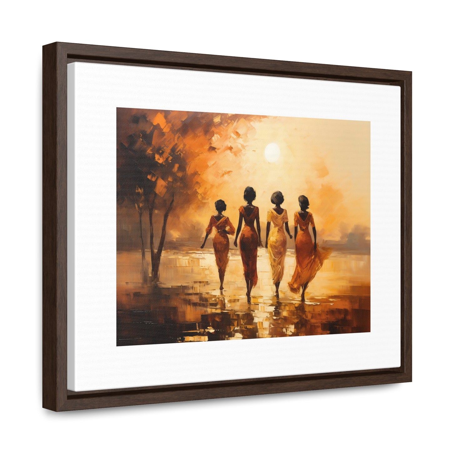 Sunlit Stroll - Framed Canvas Wall Art