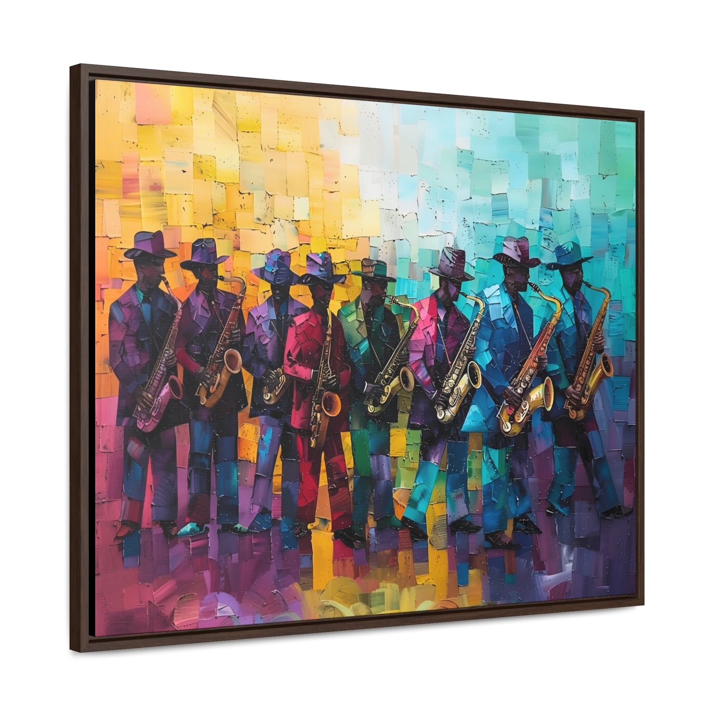 Sax Clan Harmony - Framed Canvas Wall Art