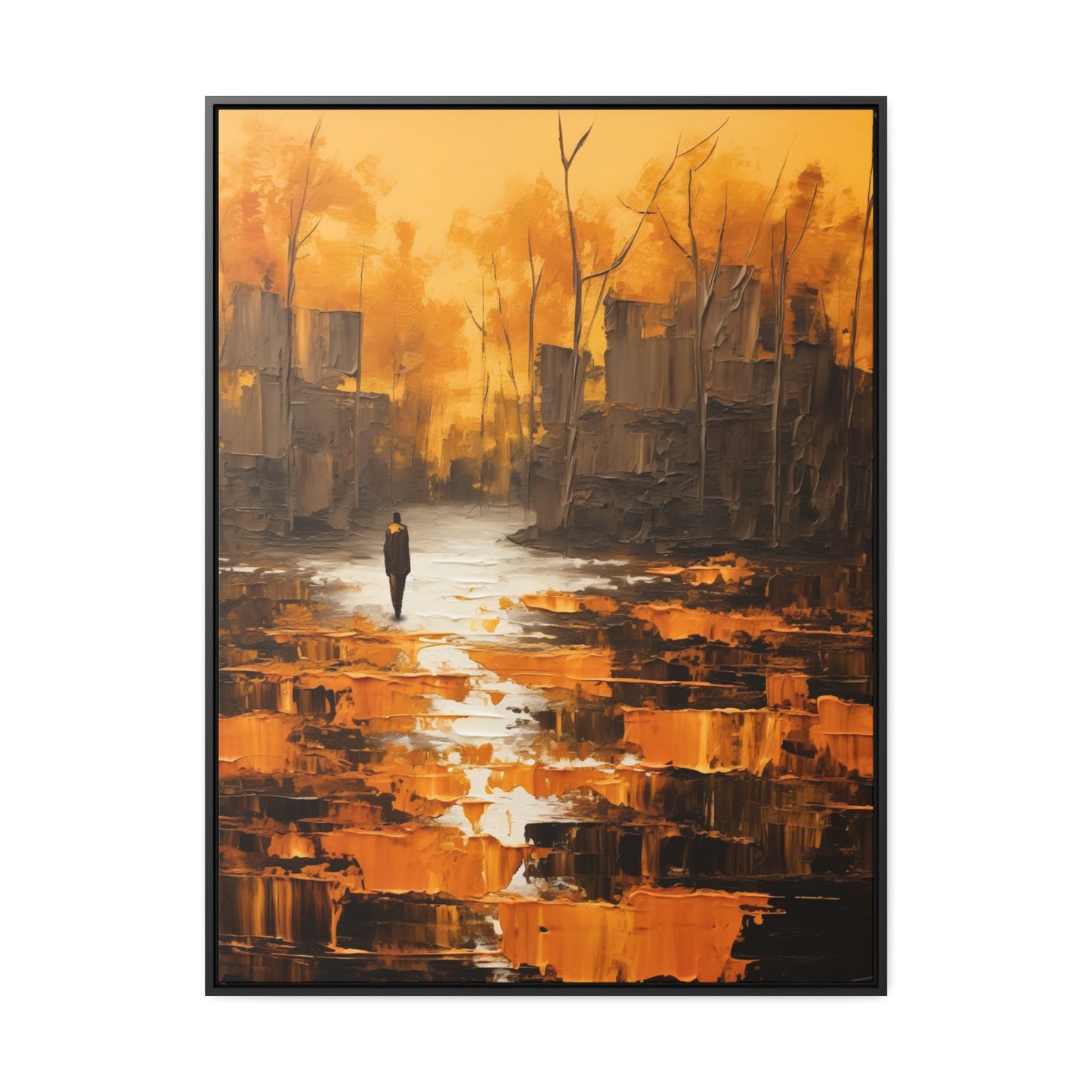 Solitude's Wisdom - Framed Canvas Wall Art
