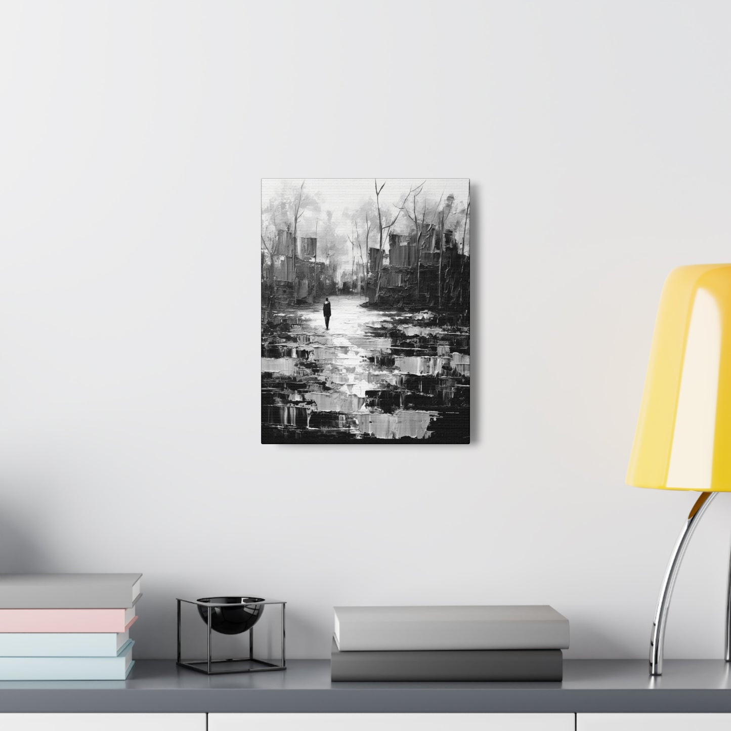 Solitude's Wisdom - Canvas b&w Wall Art