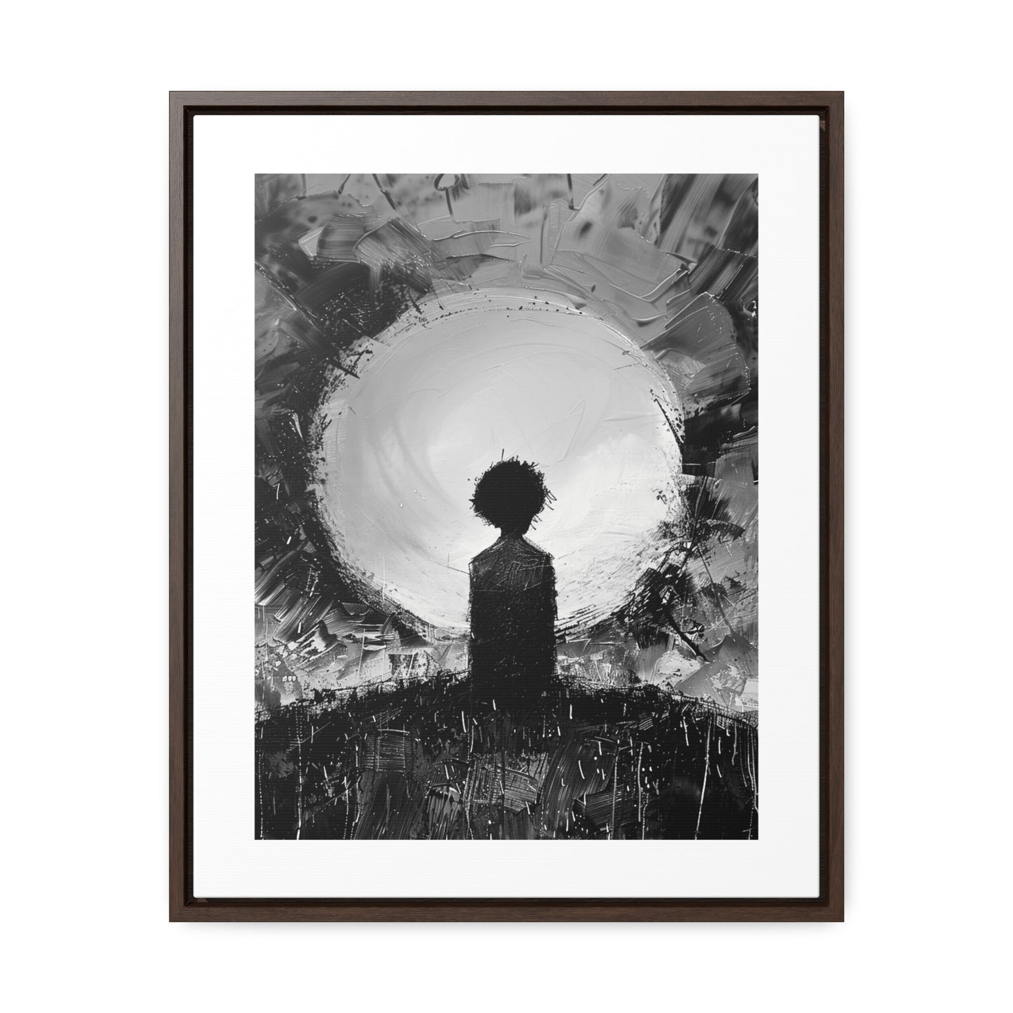 A Dawn of Promise - Framed Canvas b&w Wall Art