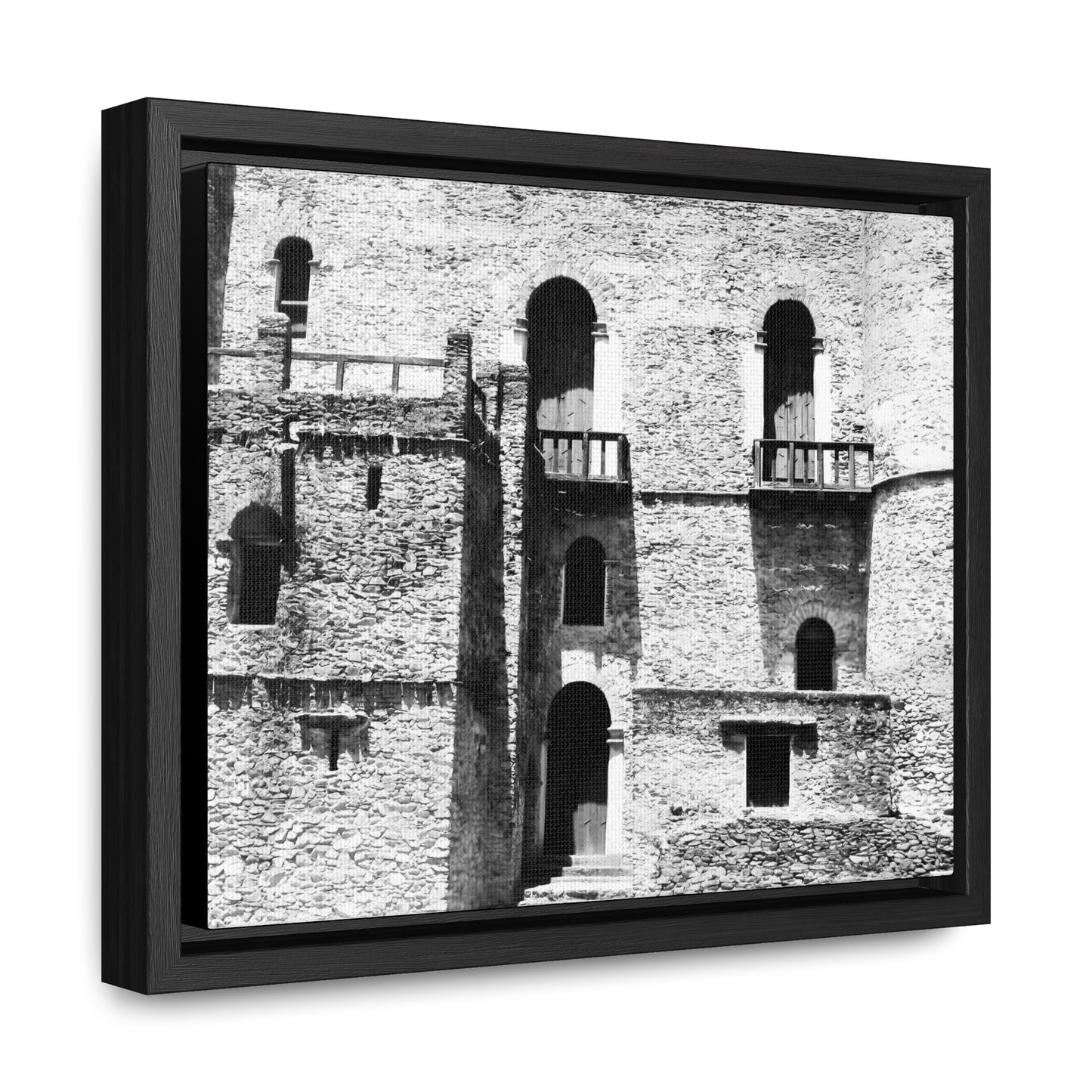 Whispers in Stone - Framed Canvas Photography b&w