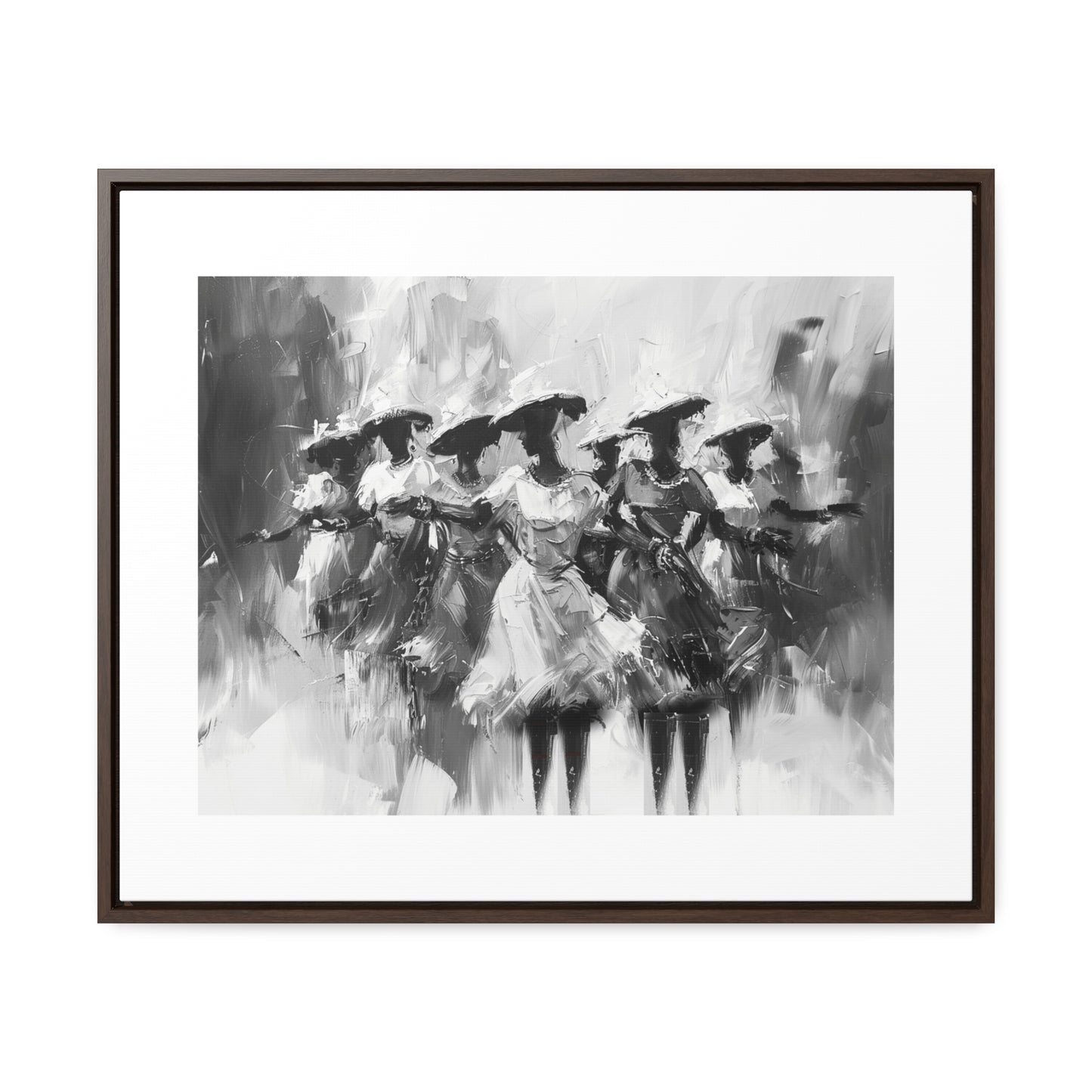 Rhythms of Joy - Framed Canvas b&w Wall Art
