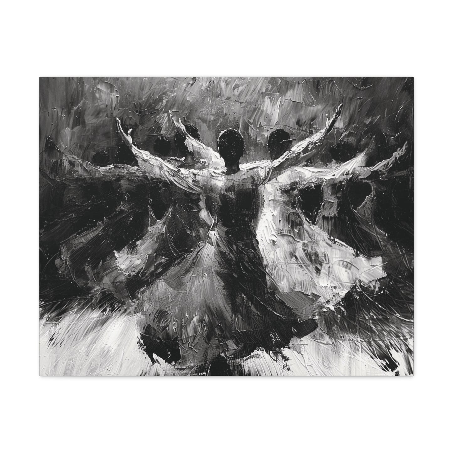 Hearts Wide and Lifted - Canvas b&w Wall Art