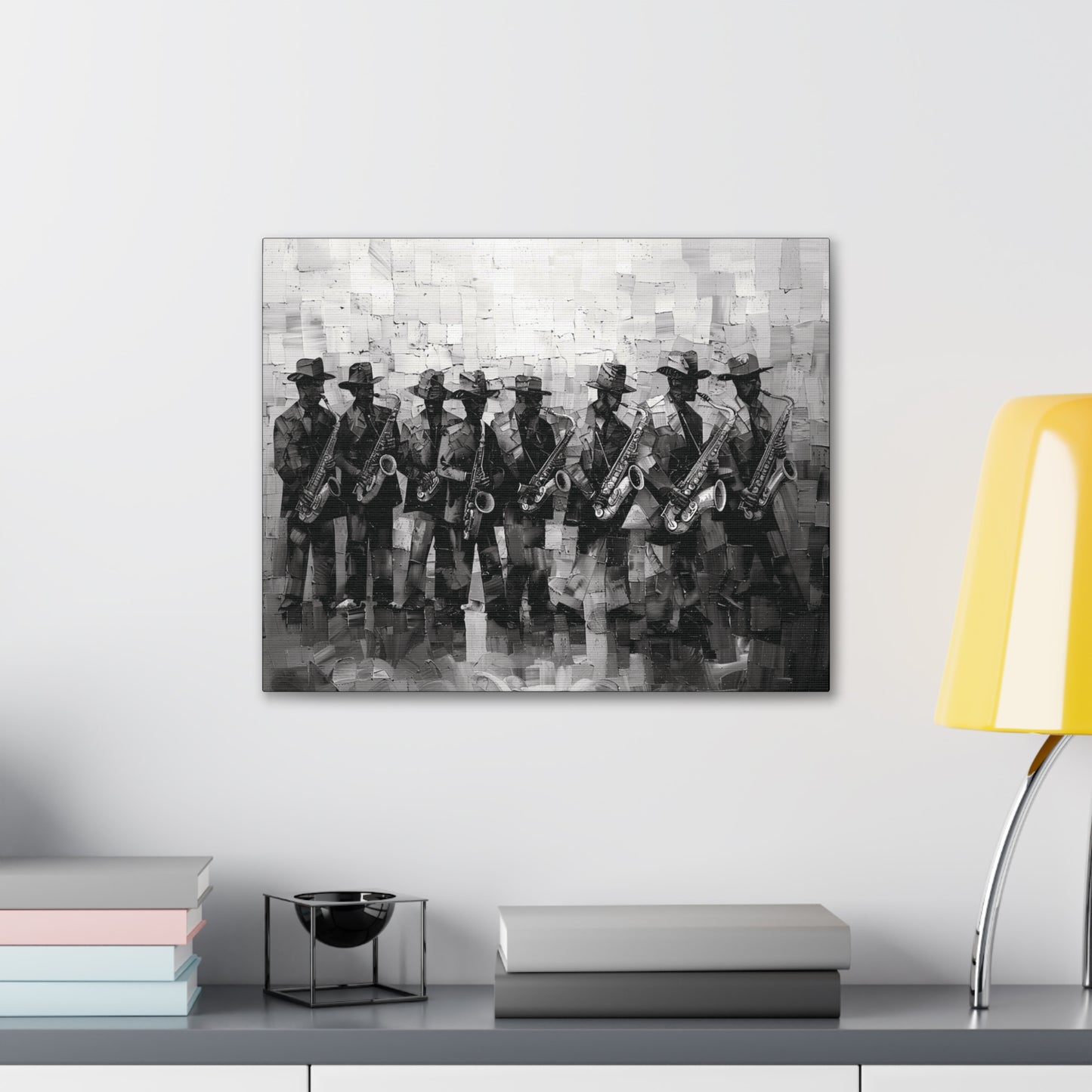 Sax Clan Harmony - Canvas b&w Wall Art