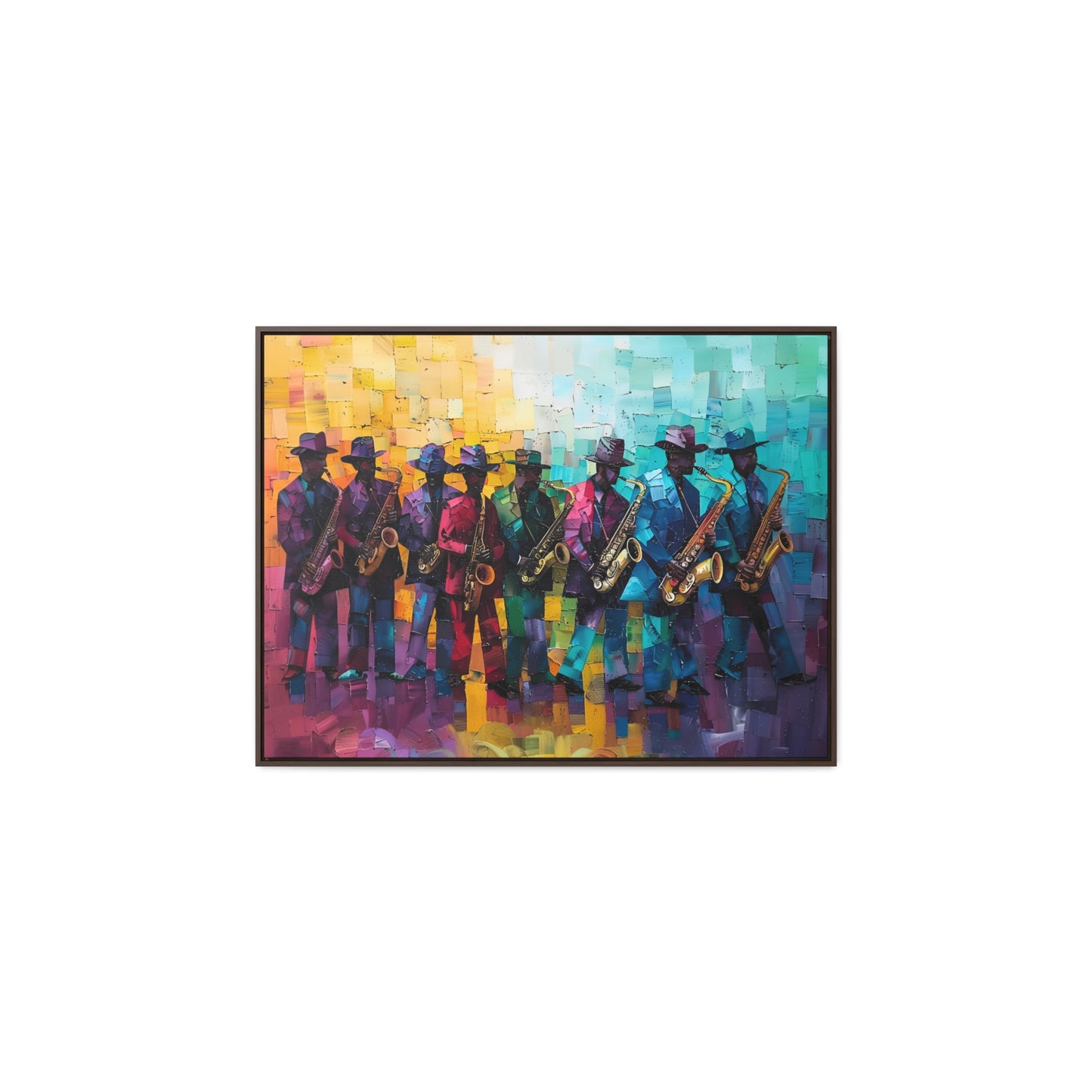Sax Clan Harmony - Framed Canvas Wall Art