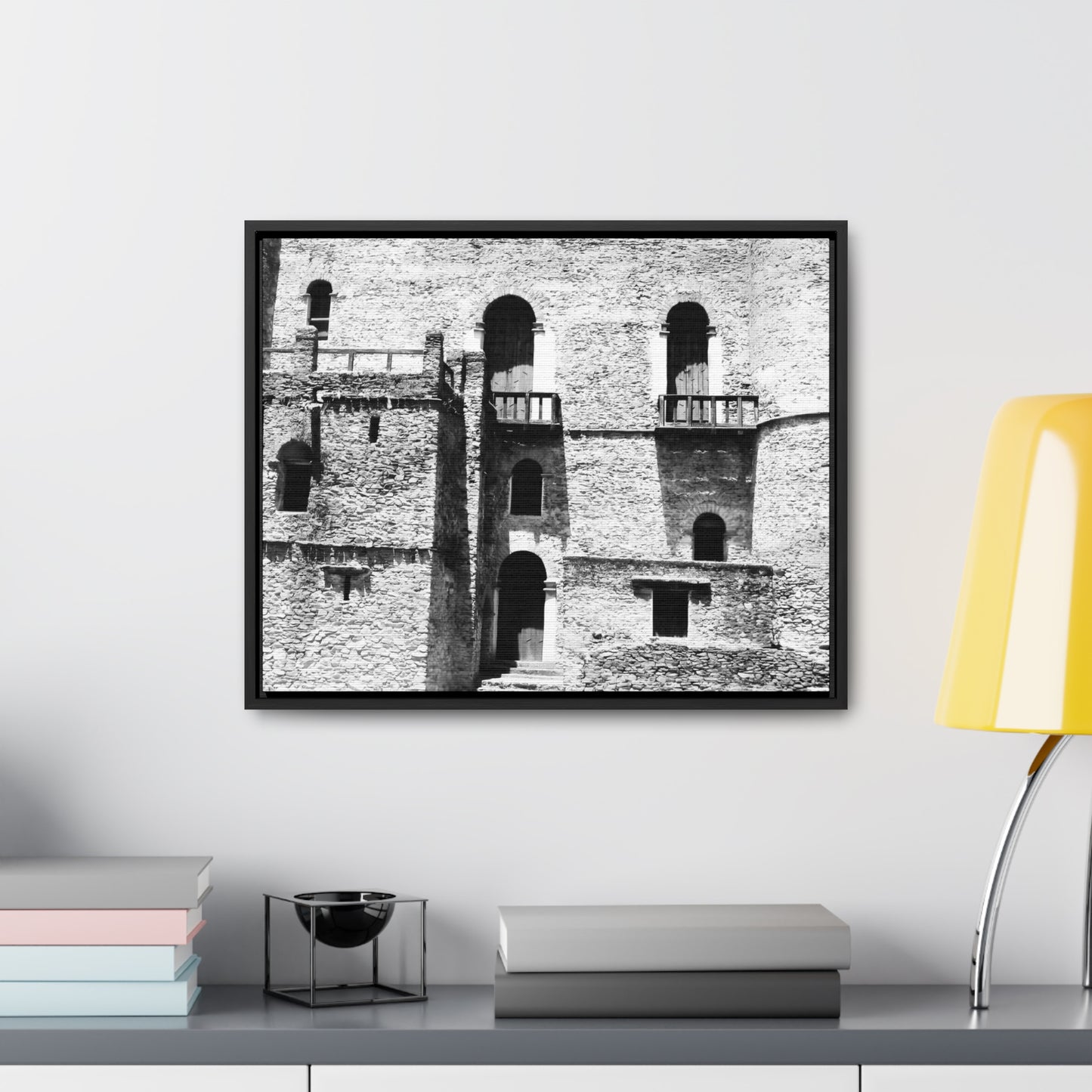Whispers in Stone - Framed Canvas Photography b&w