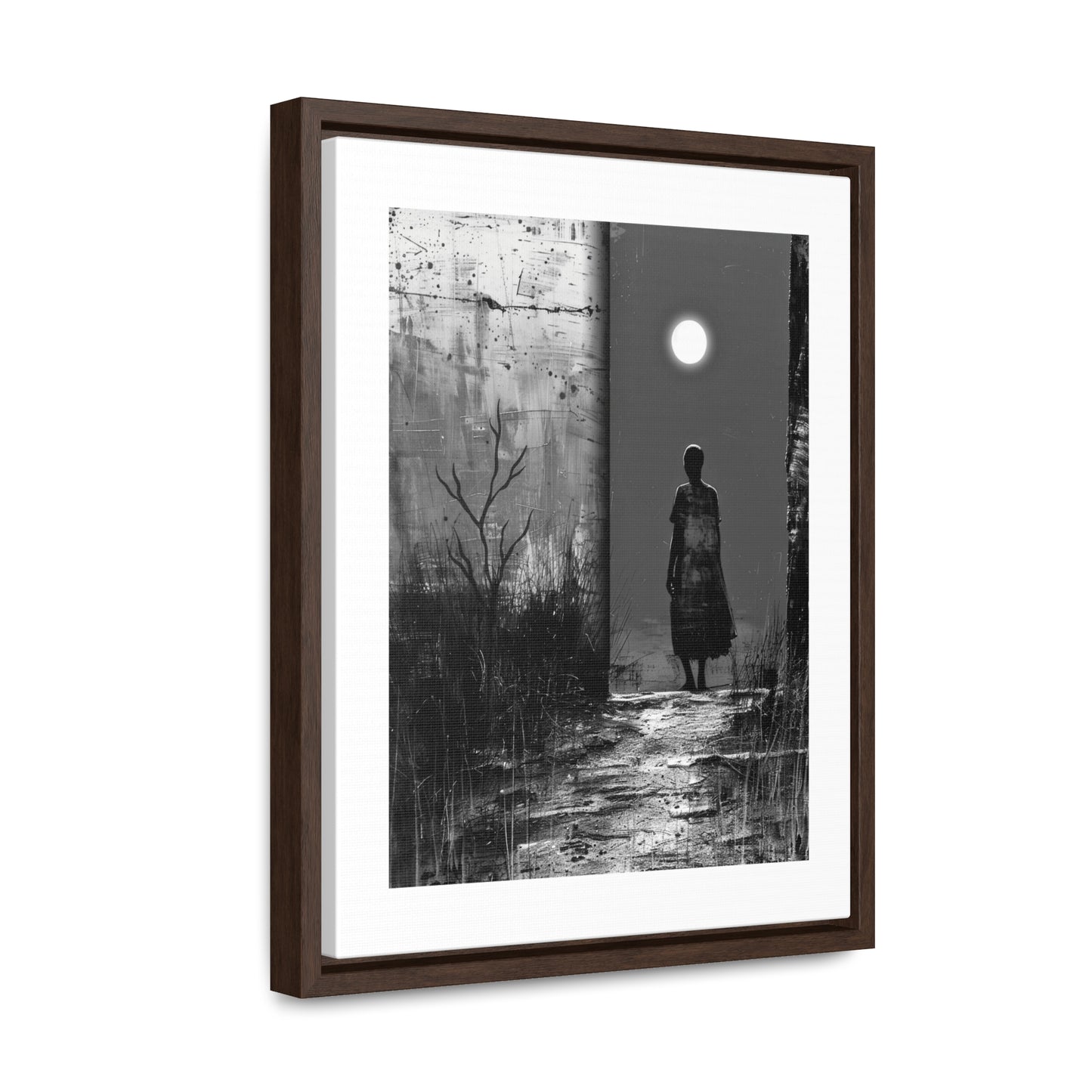 Turned the Corner - Framed Canvas b&w Wall Art