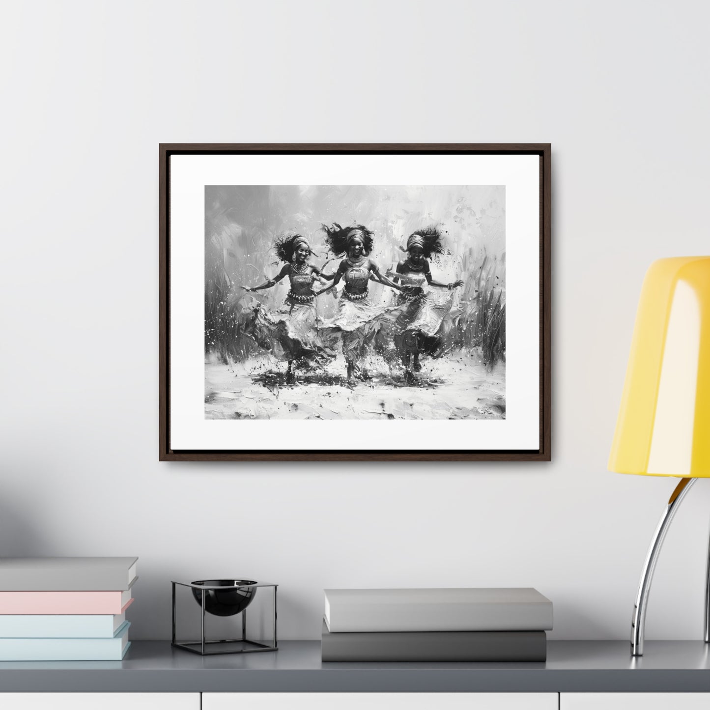 Windswept Rhythm - Framed Canvas b&w Wall Art