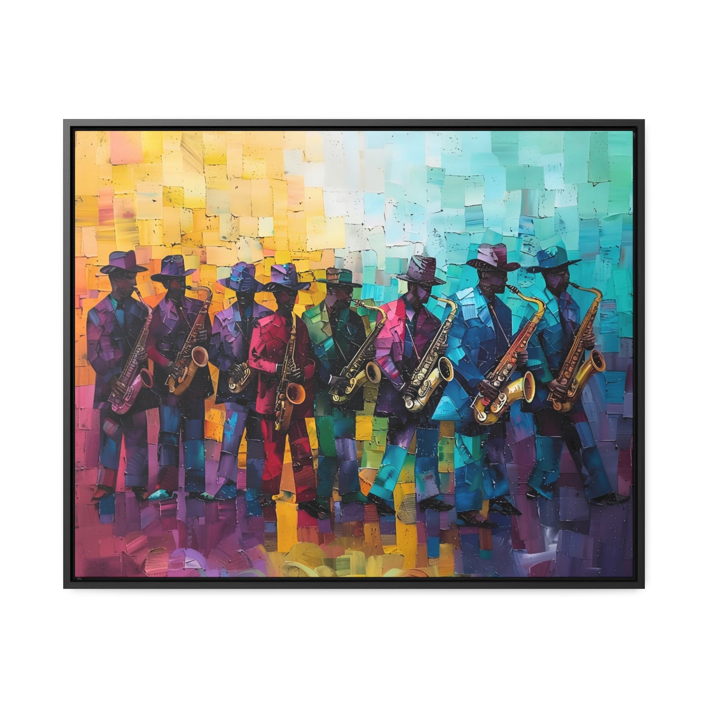 Sax Clan Harmony - Framed Canvas Wall Art