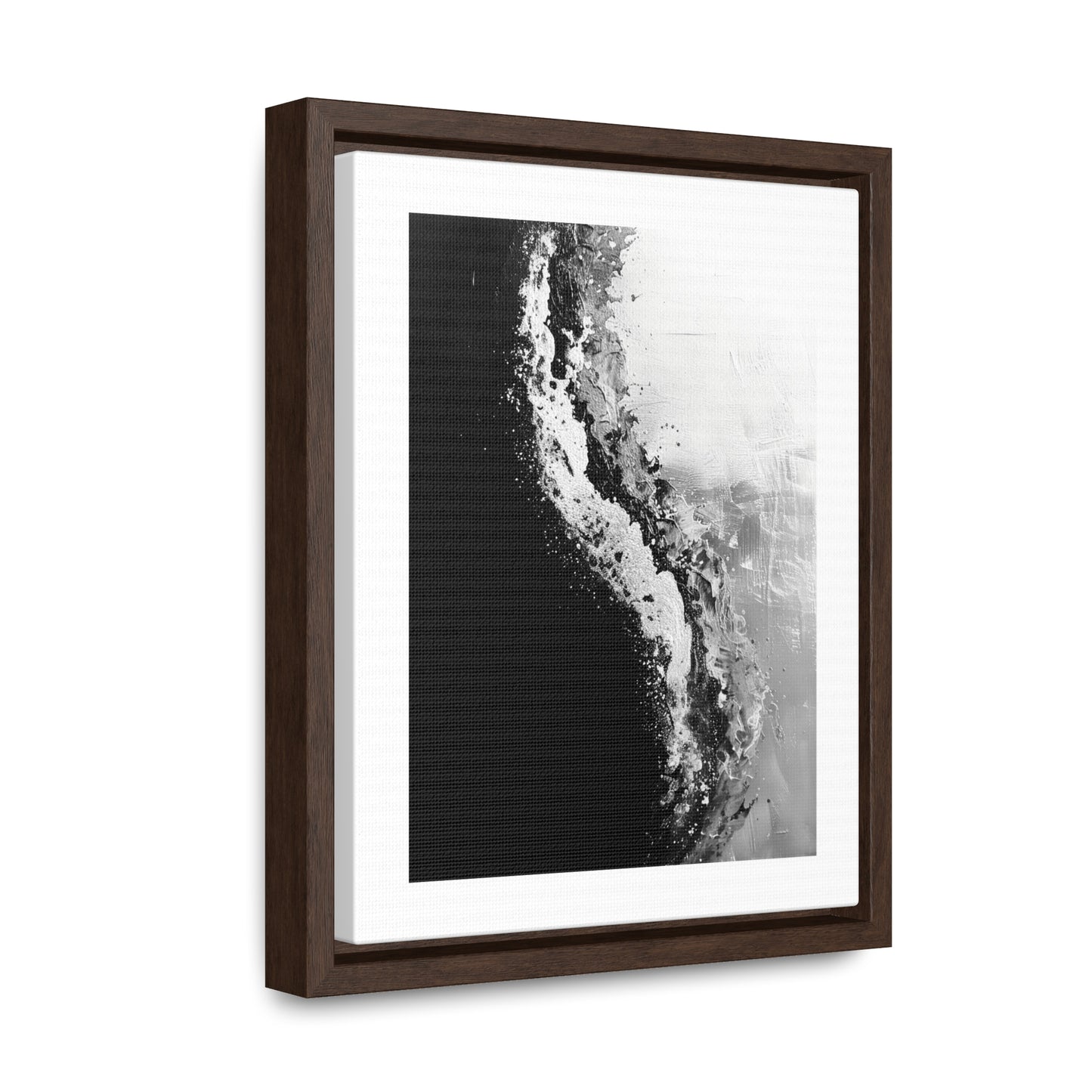 Yin Yang Shore - Framed Canvas b&w Wall Art