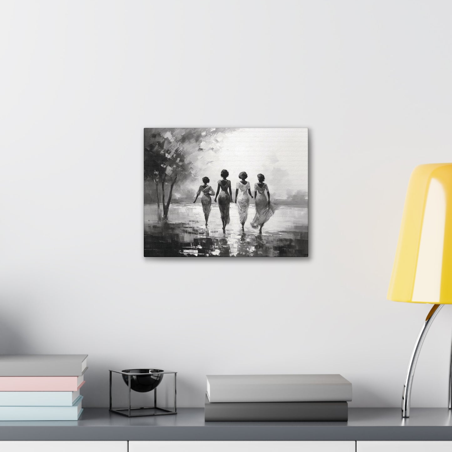 Sunlit Stroll - Canvas b&w Wall Art
