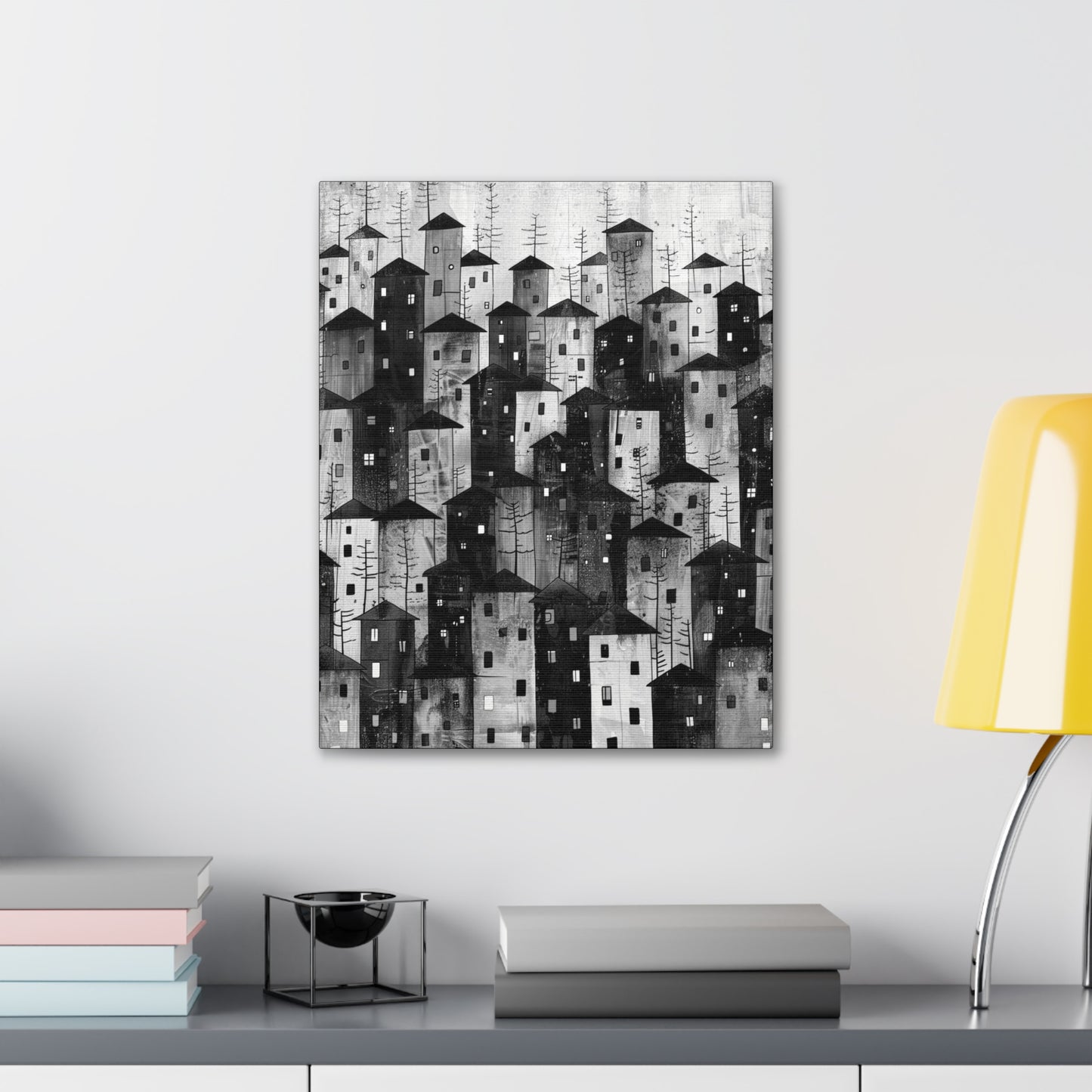 City of Inner Heights - Canvas b&w Wall Art