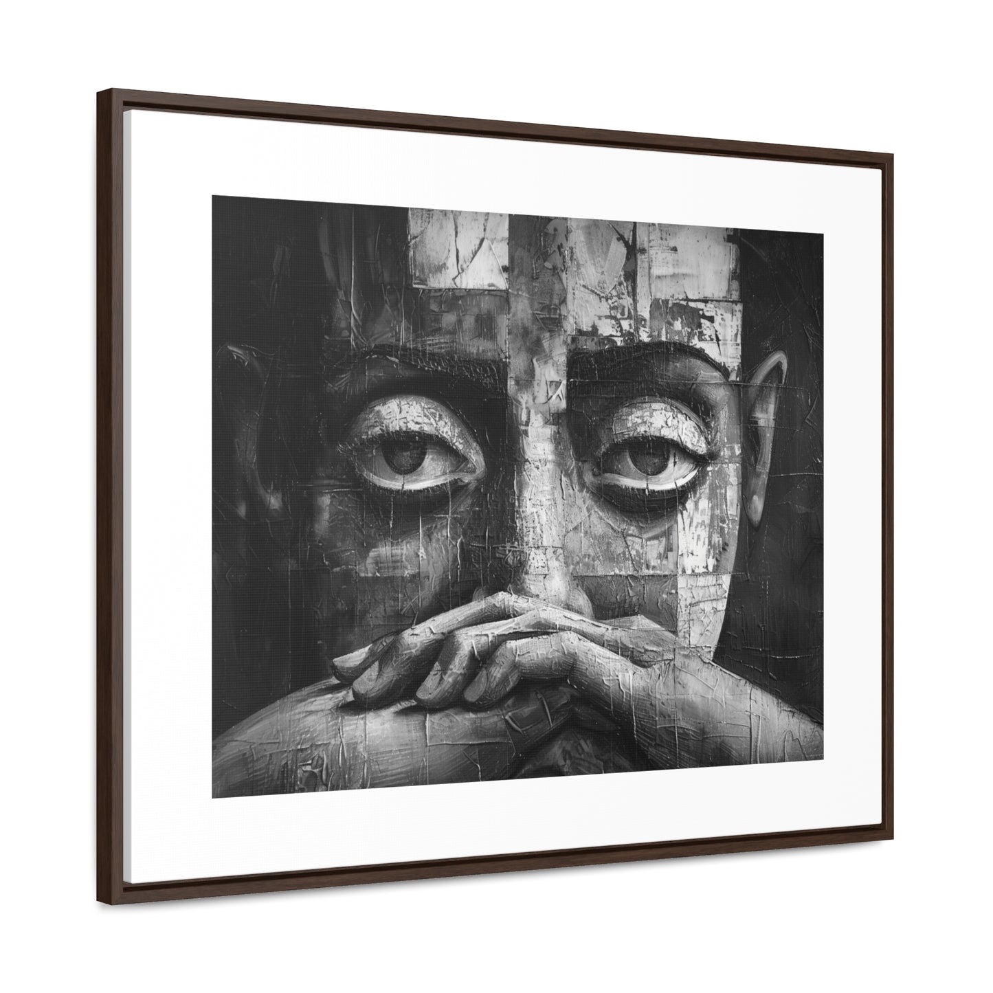 Silent Contemplation - Framed Canvas b&w Wall Art