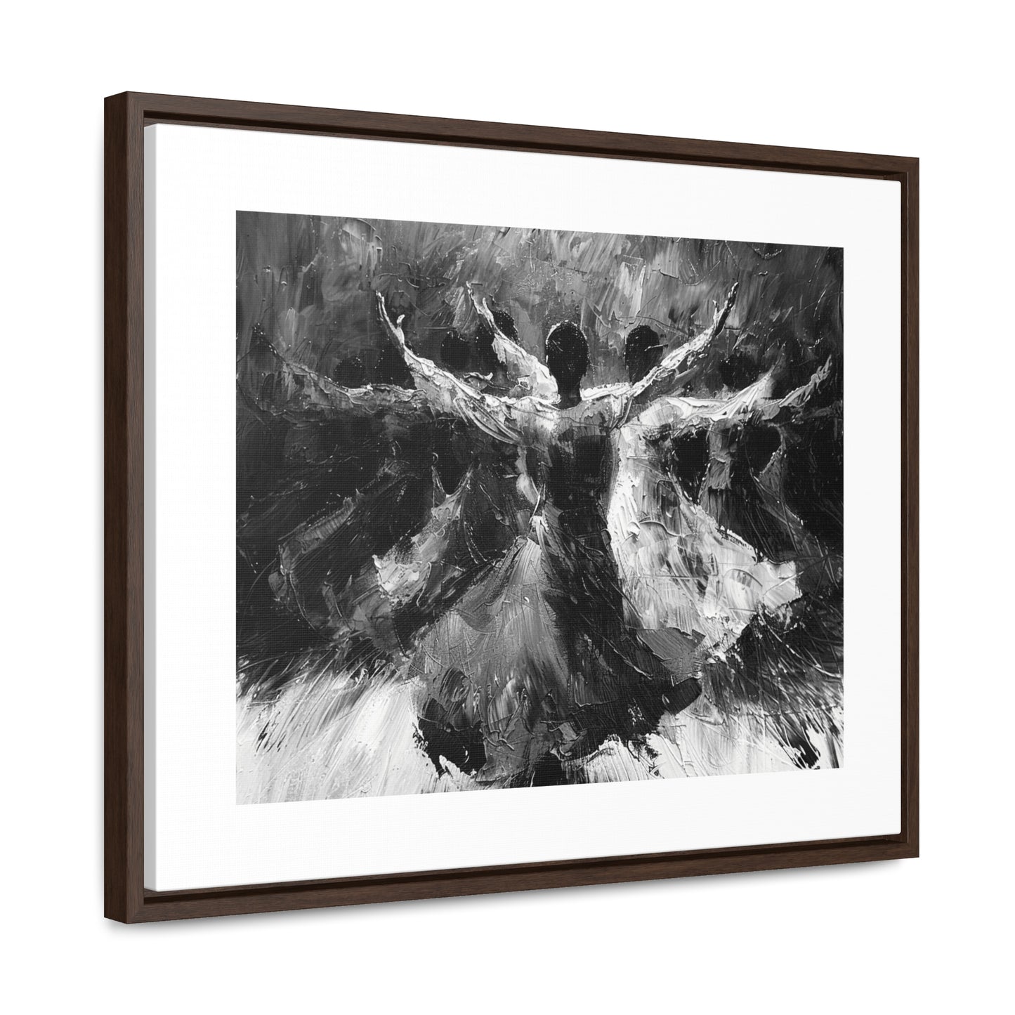 Hearts Wide and Lifted - Framed Canvas b&w Wall Art