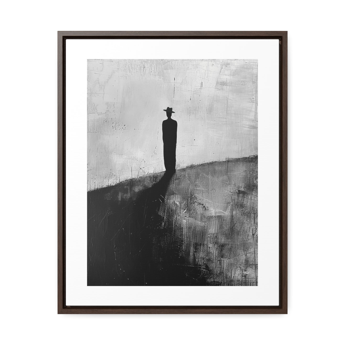 Alone, not Lonely - Framed Canvas Wall b&w Art