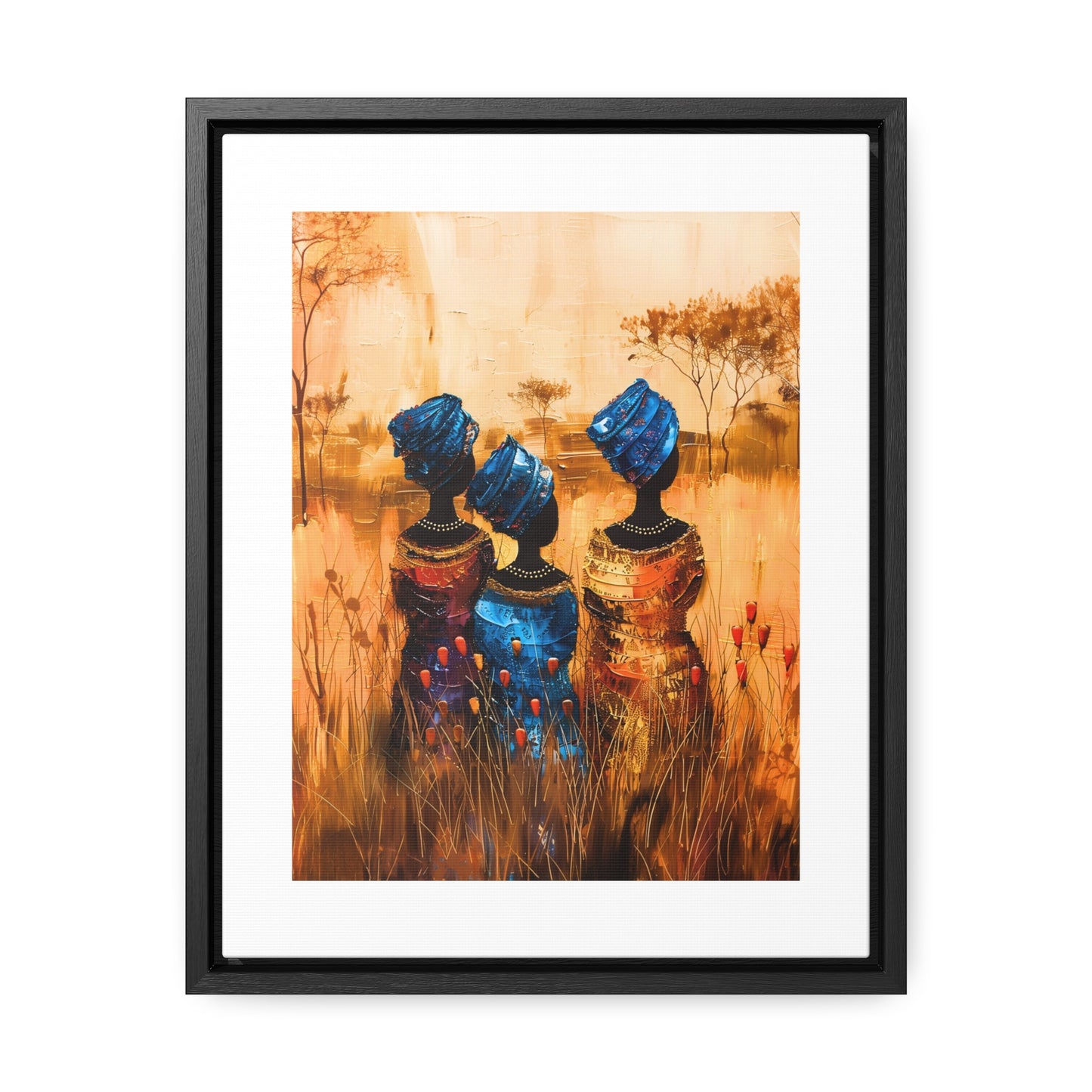 Sisters of the Savannah - Framed Canvas Wall Art