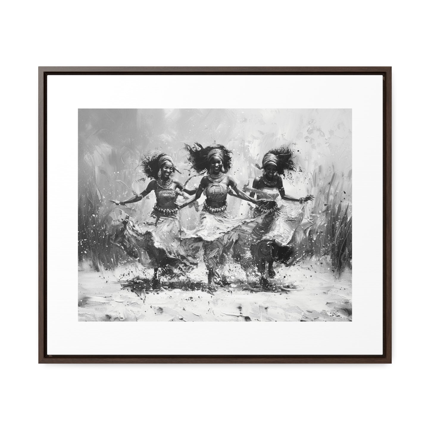 Windswept Rhythm - Framed Canvas b&w Wall Art