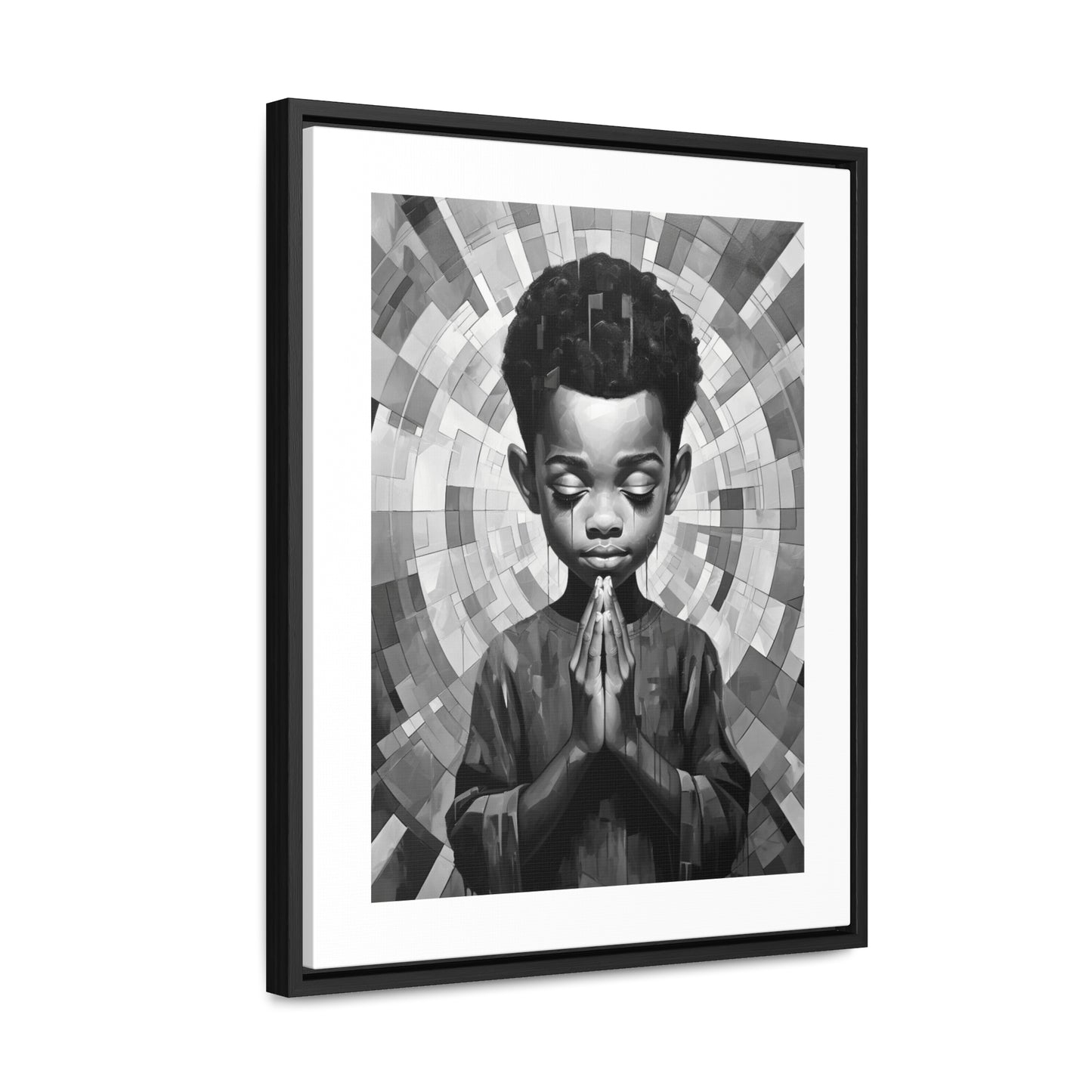 Radiance of Grace - Framed Canvas b&w Wall Art