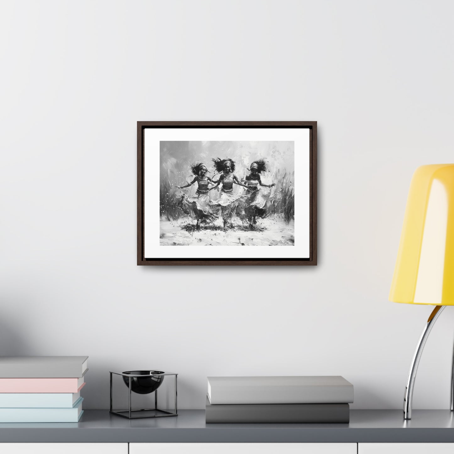 Windswept Rhythm - Framed Canvas b&w Wall Art