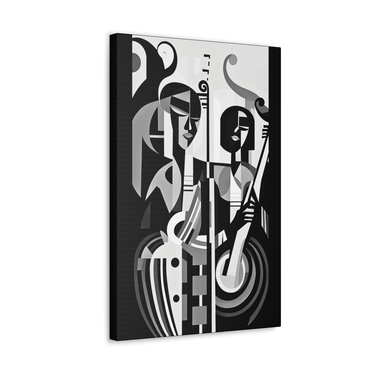 The Melodic Duo - Canvas b&w Wall Art