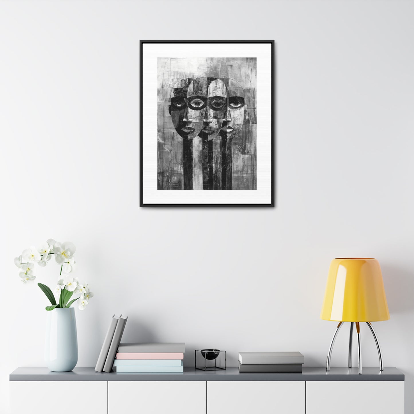 Beneath the Veil - Framed Canvas b&w Wall Art