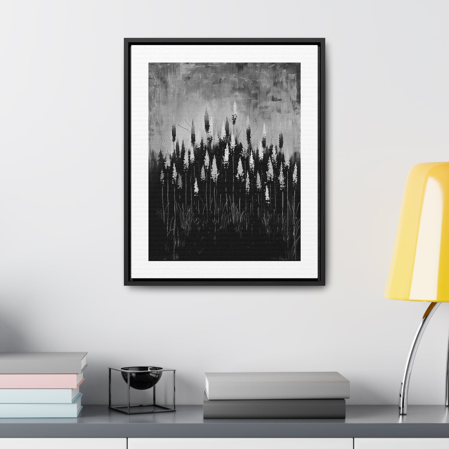 The Calm Before the Bloom - Framed Canvas b&w Wall Art