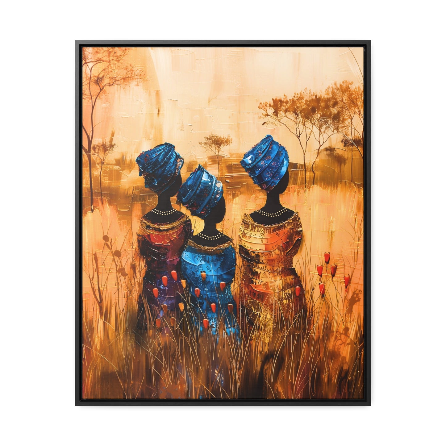 Sisters of the Savannah - Framed Canvas Wall Art