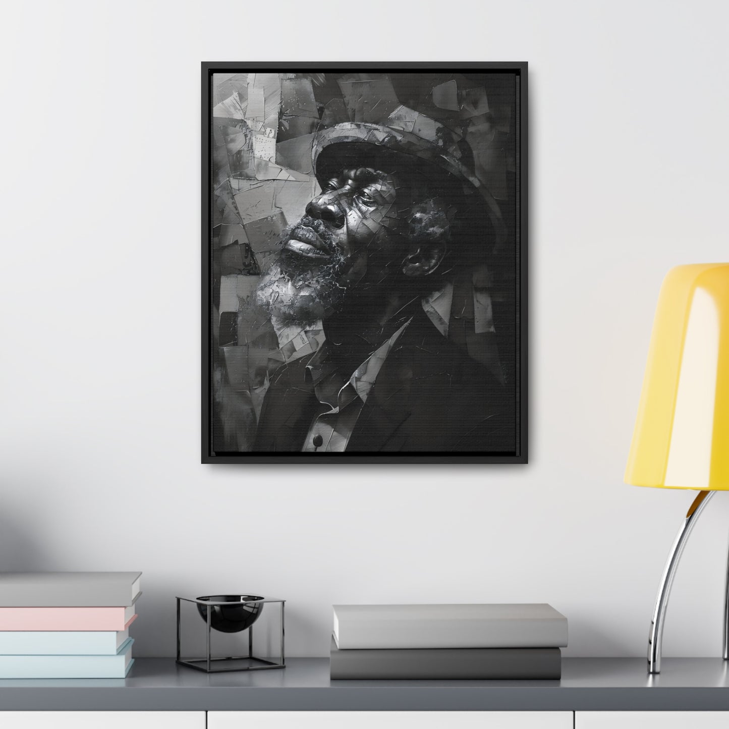 Gratitude's Whisper ተመስገን አምላኬ - Framed Canvas b&w Wall Art