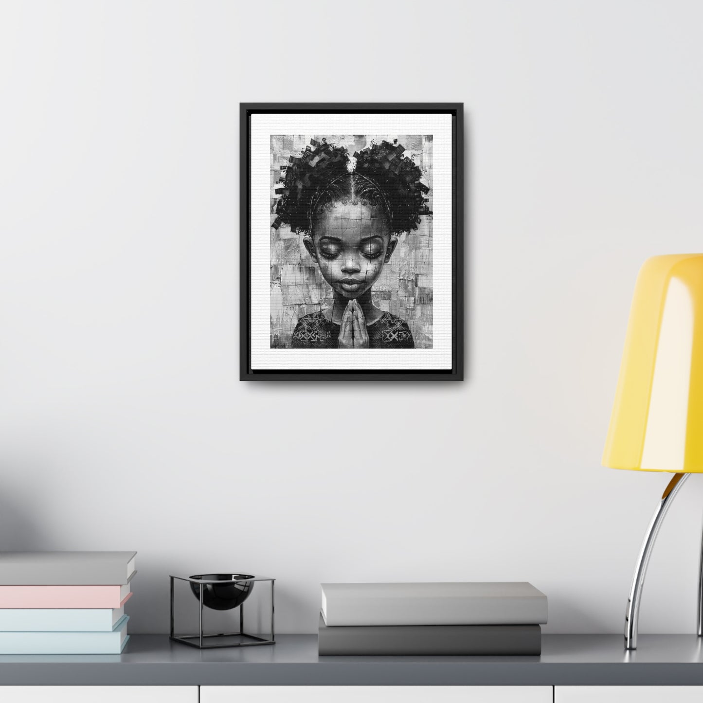 Whispers of Hope - Framed Canvas b&w Wall Art