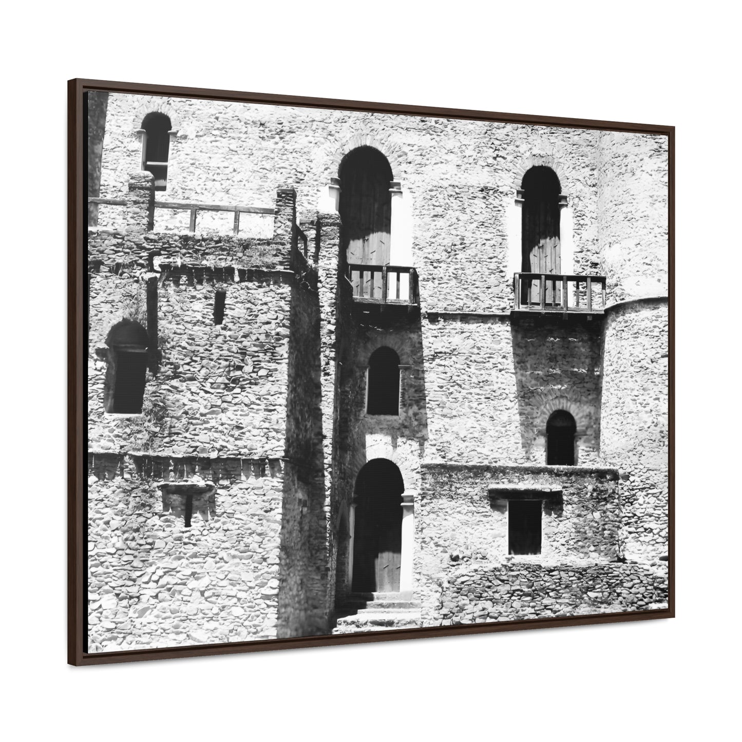 Whispers in Stone - Framed Canvas Photography b&w