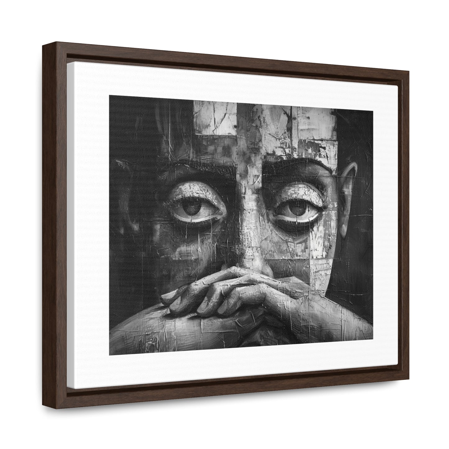 Silent Contemplation - Framed Canvas b&w Wall Art