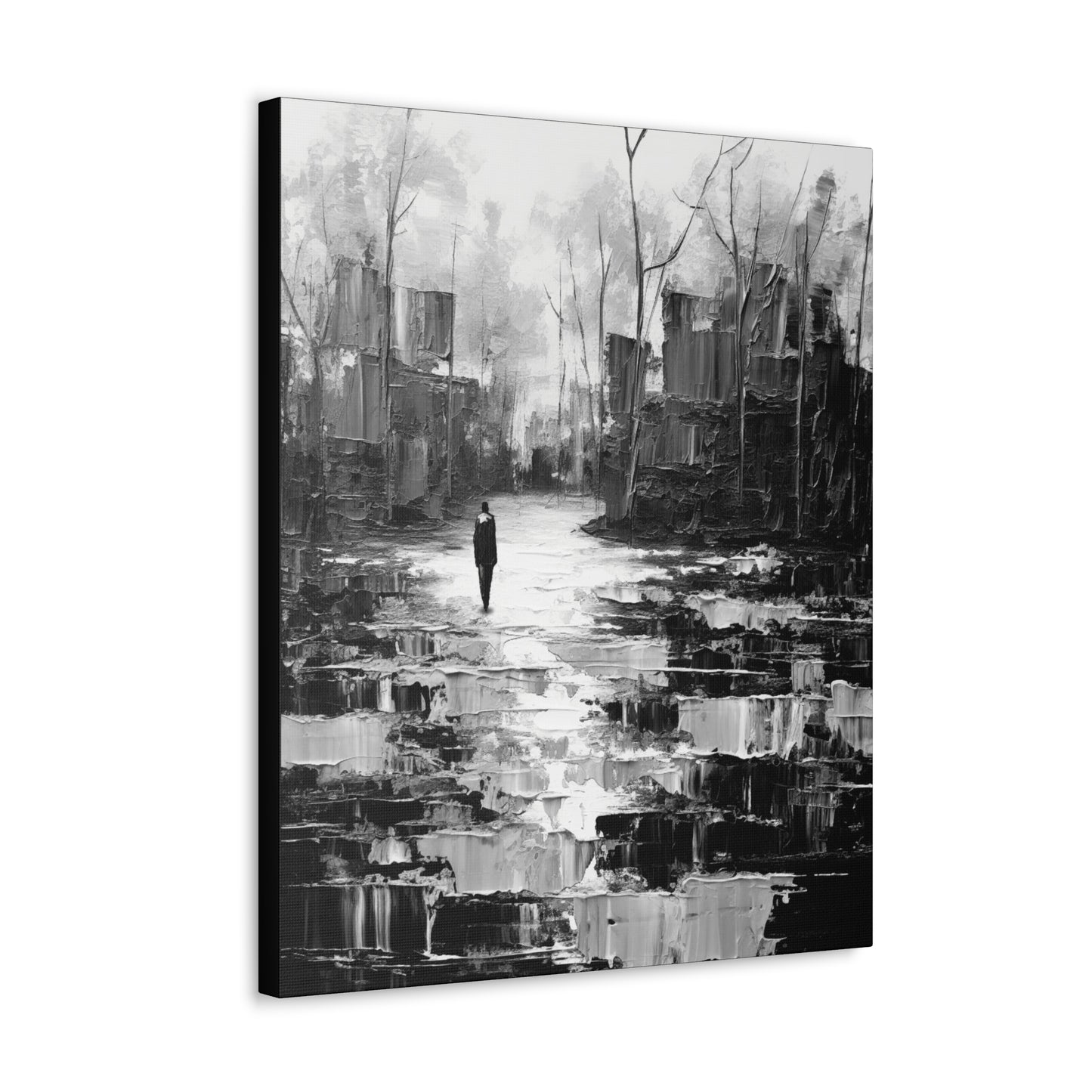 Solitude's Wisdom - Canvas b&w Wall Art