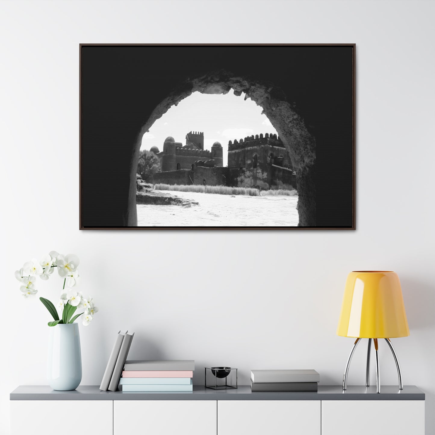 Through the Lion's Jaws - Framed Canvas Photography b&w