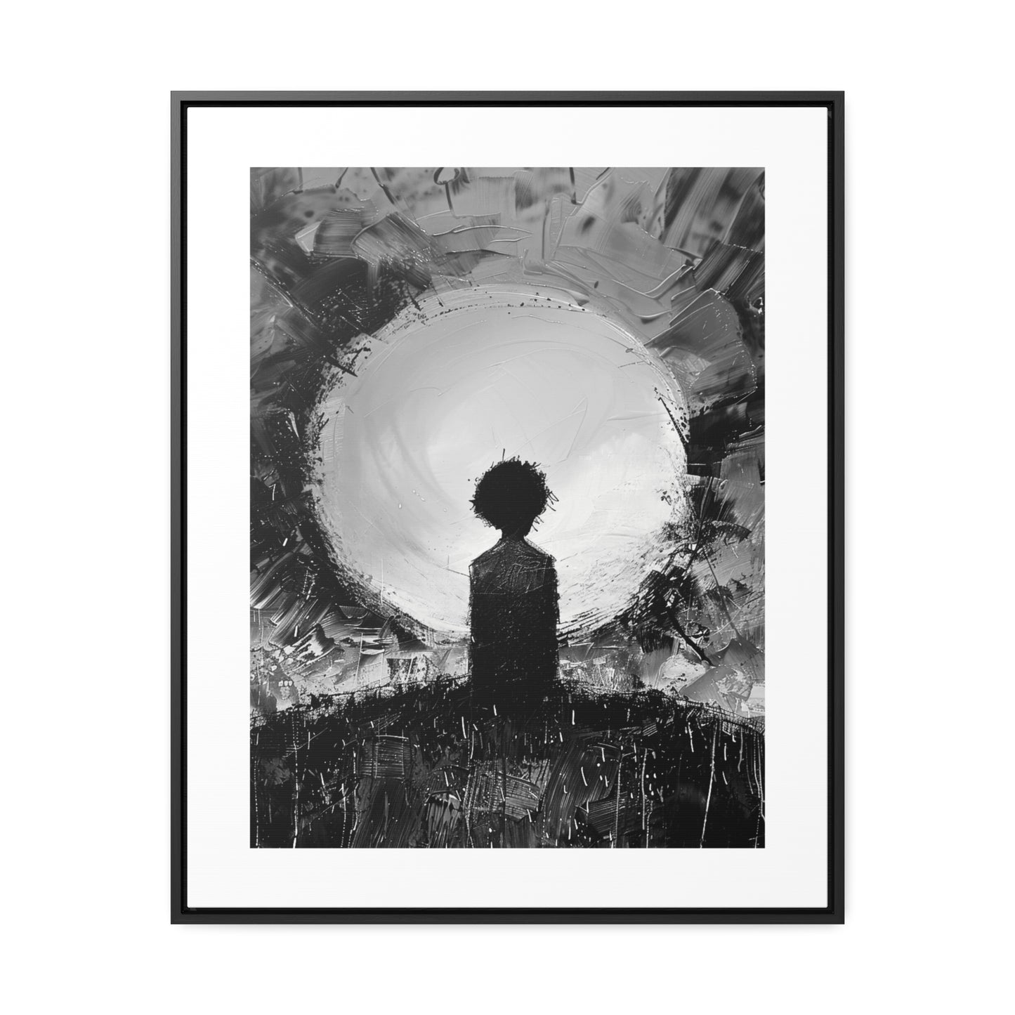 A Dawn of Promise - Framed Canvas b&w Wall Art